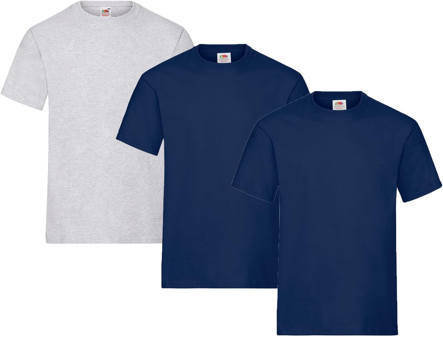 Detalle de Fruit of The Loom Iconic Tee, Lightweight Ringspun 3 Pack – T-Shirt Uomo Nero, XL