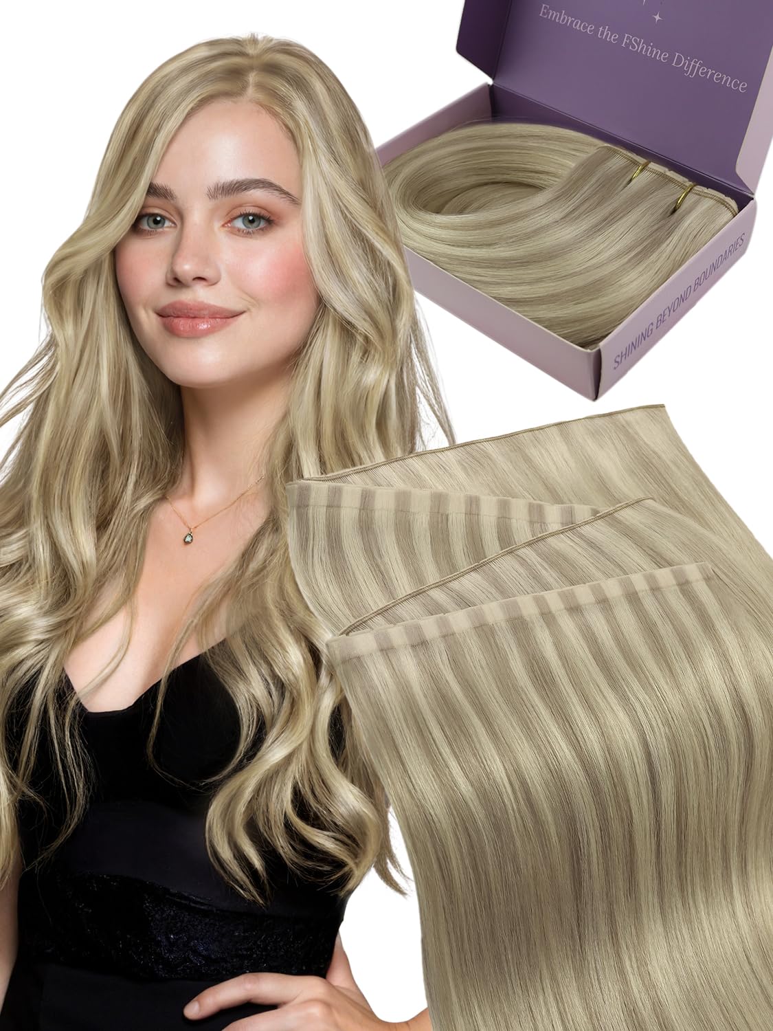 Detalle de Fshine Echthaar Extensions 55 cm Haarverlängerung