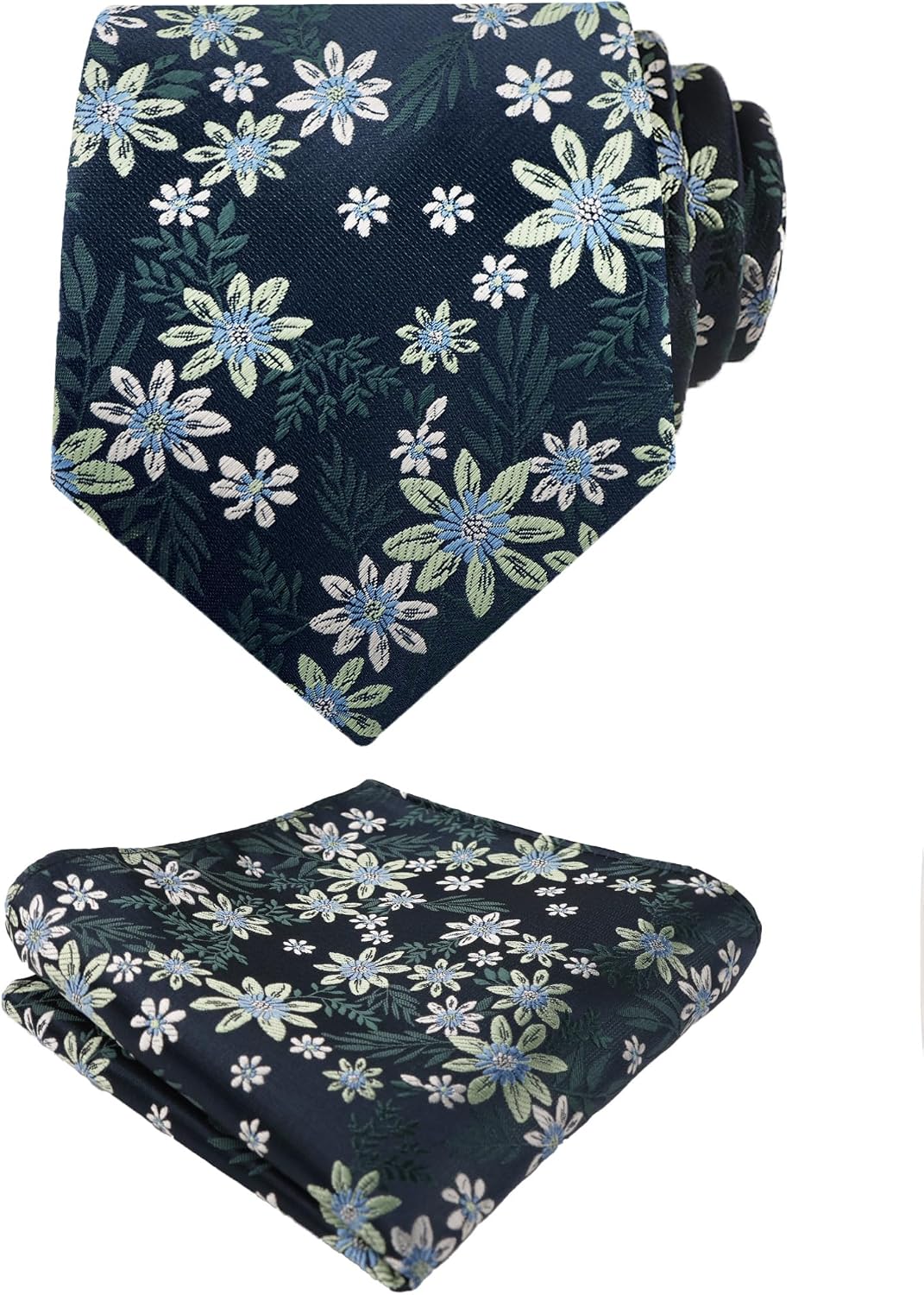 Mens floral tie set 8 cm with pocket