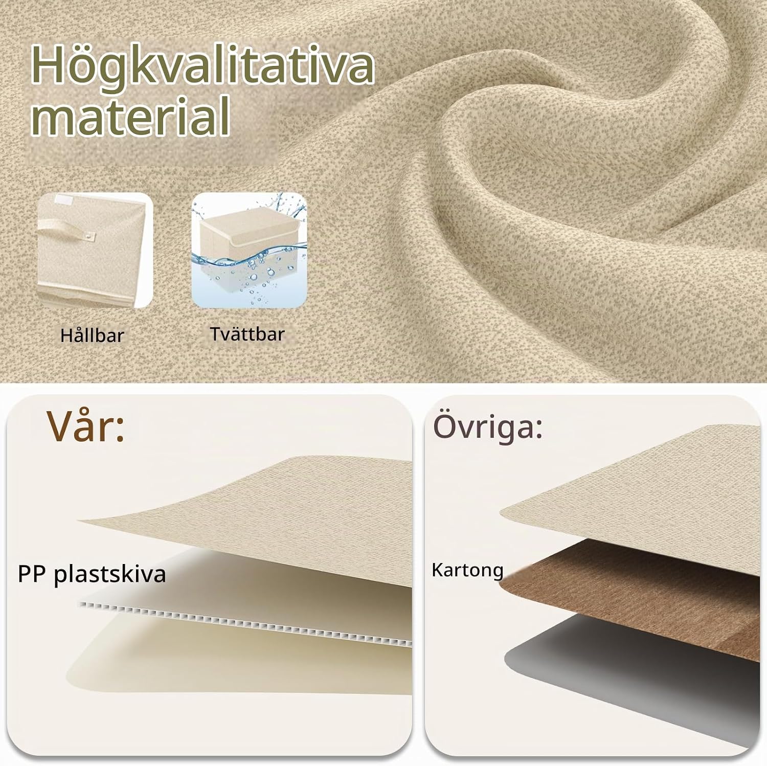 Detalle 2 de ENUMAIL förvaringslådor med lock, hopfällbara, 38 x 25 x 25 cm, 3-pack