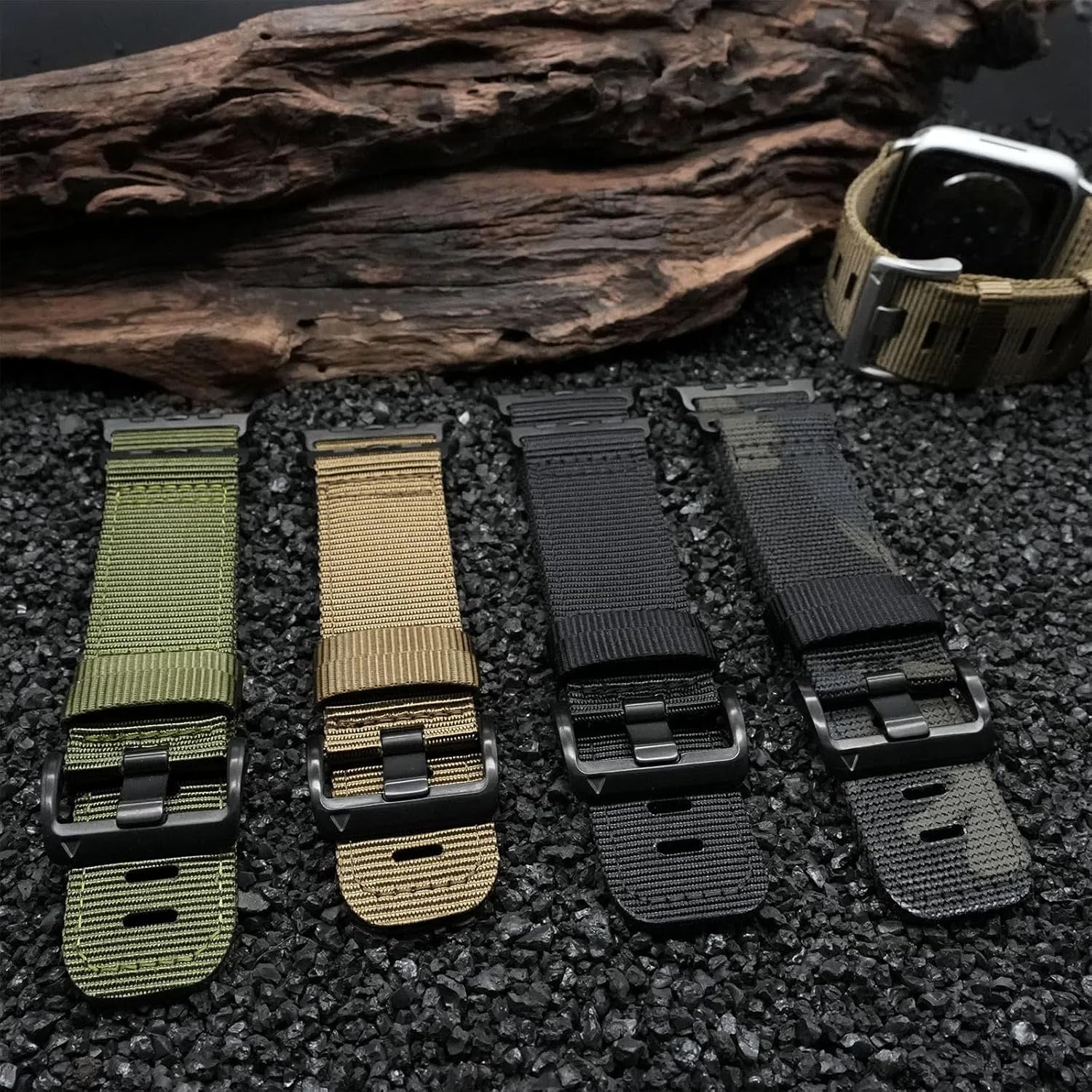 Detalle 2 de Nylon Watch Band for Apple Watch Ultra 3/2/1 (49mm/46mm/45mm/44mm/42mm) — Breathable Adjustable Loop Strap