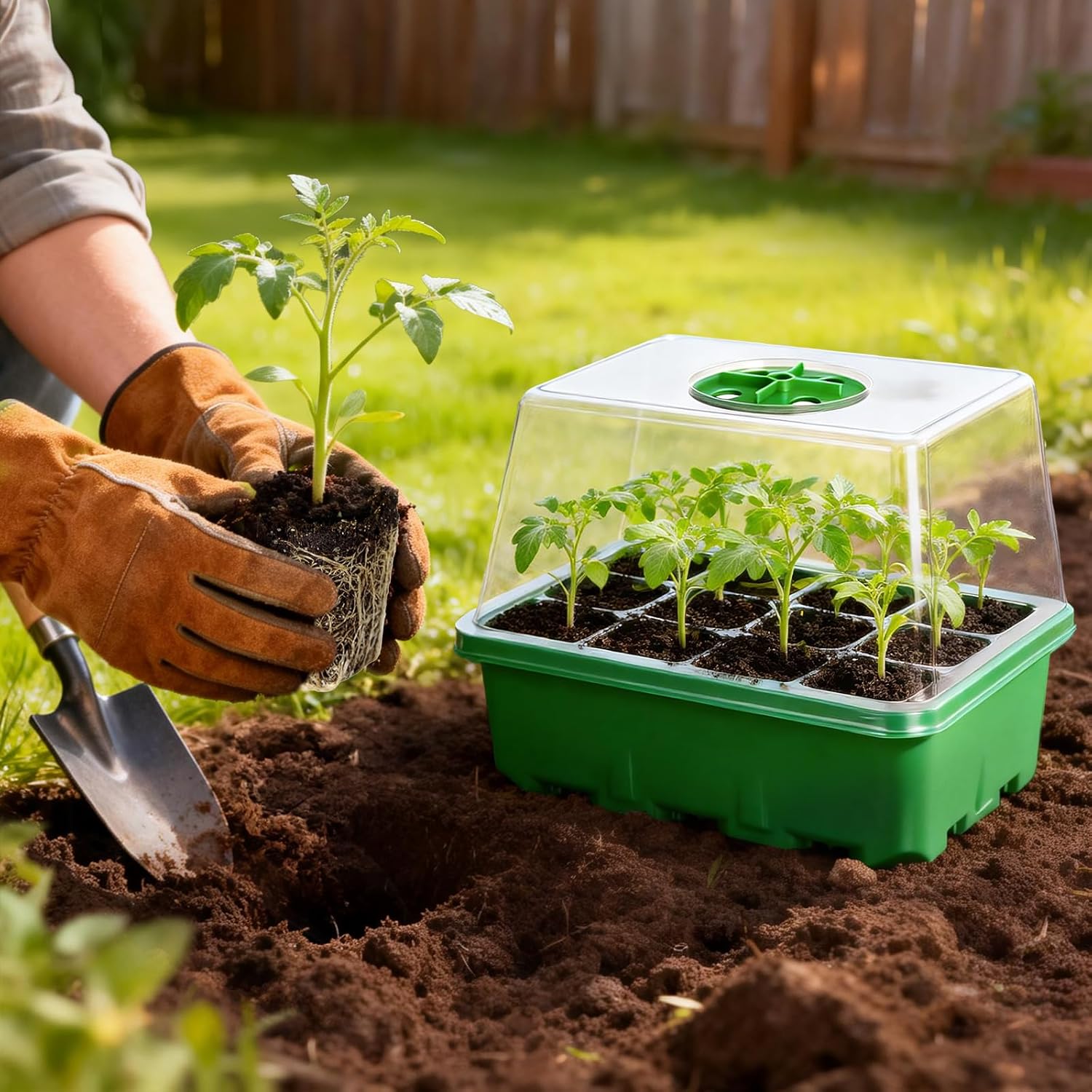 Thumbnail 6 de GOTVUGE seed trays (10-pack, 120 cells) with clear humidity dome and adjustable vents