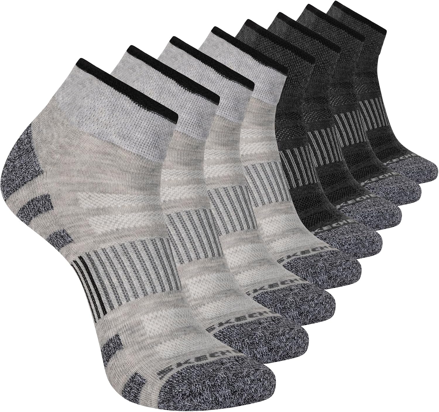 Thumbnail 6 de Skechers 8-pack Work Collection Quarter Crew — Chaussettes de travail à amorti prolongé et ventilation
