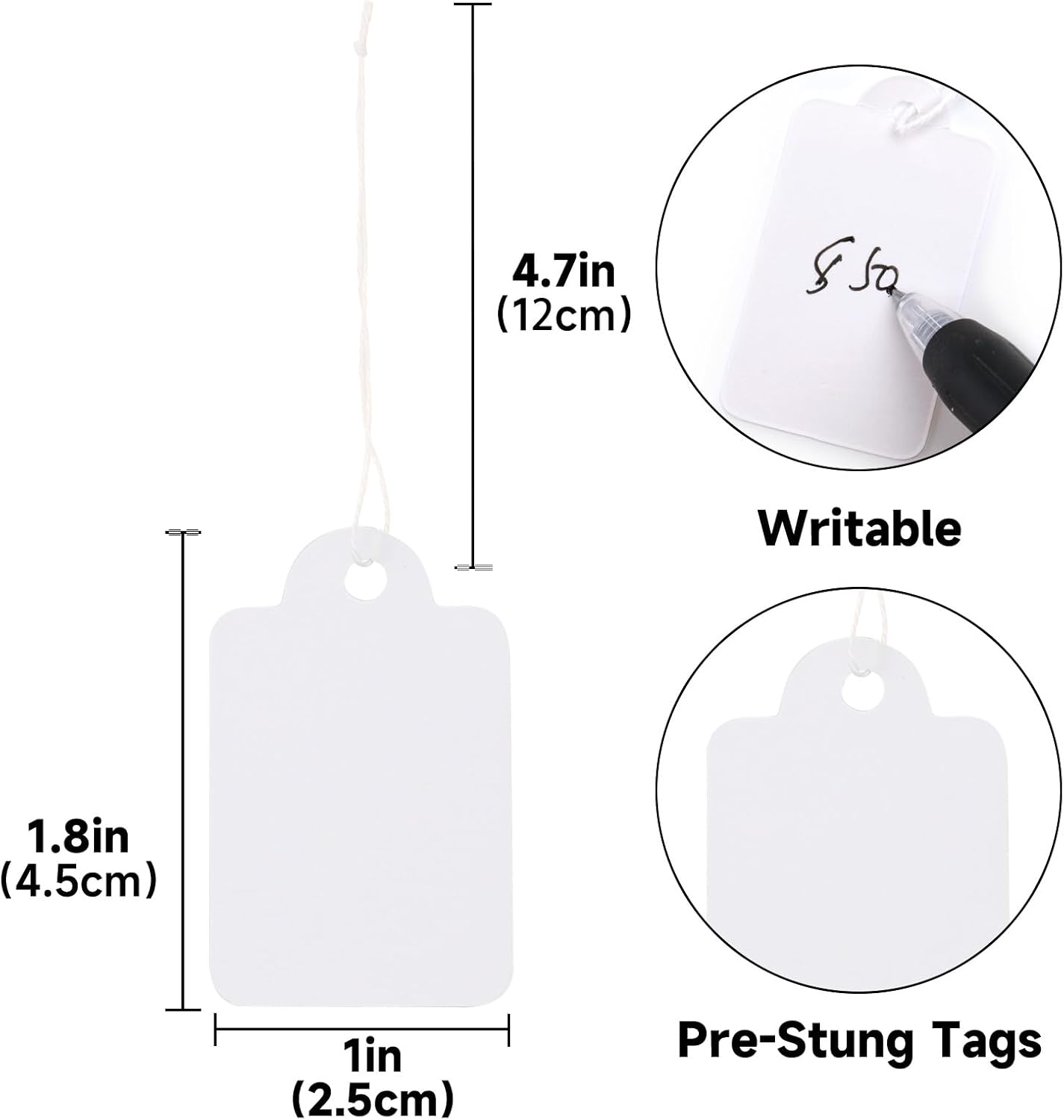 Detalle 2 de jijAcraft white price tags 500 pack