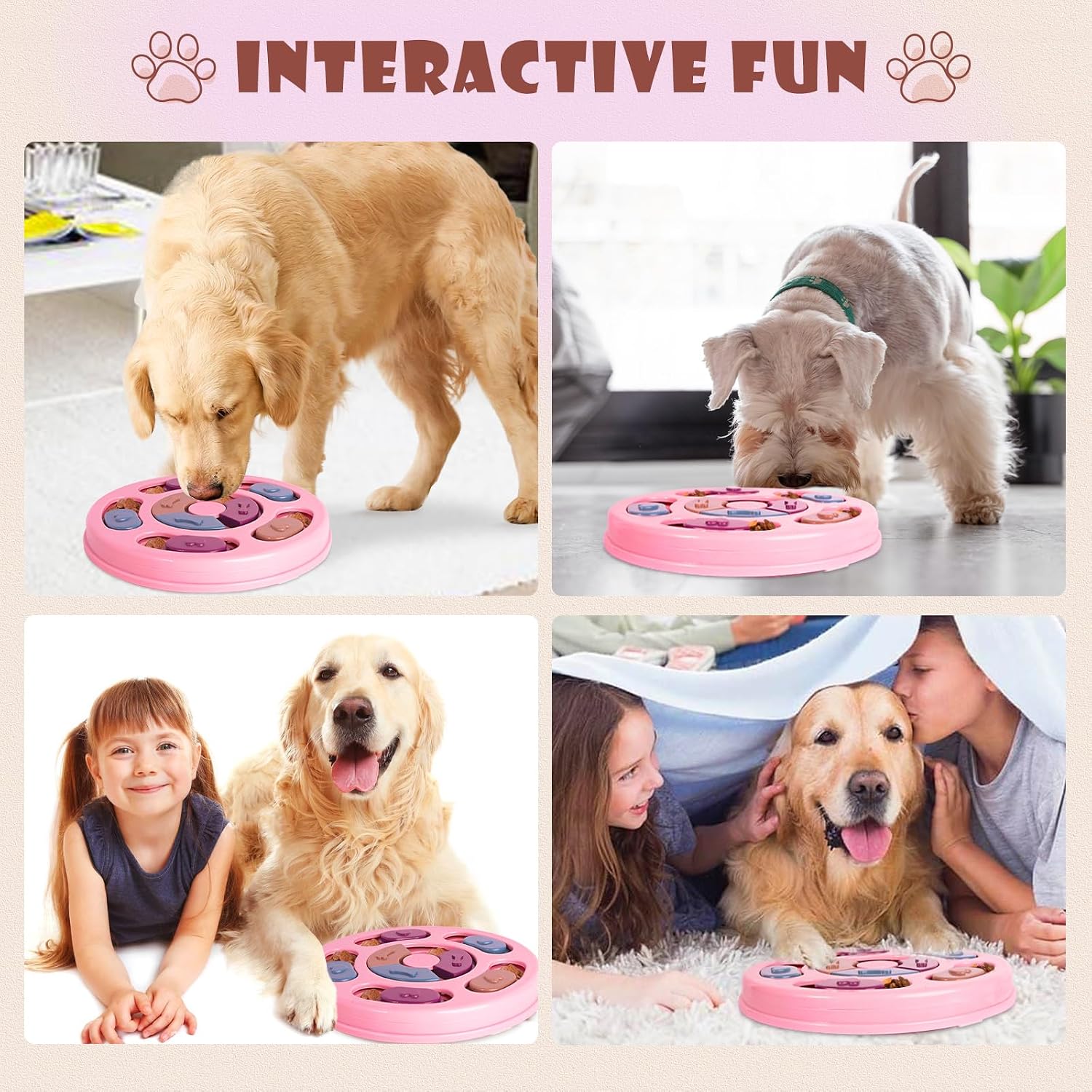 Thumbnail 6 de TRIGRAND Giocattolo intelligente per cani con puzzle e alimentazione lenta (rosa)