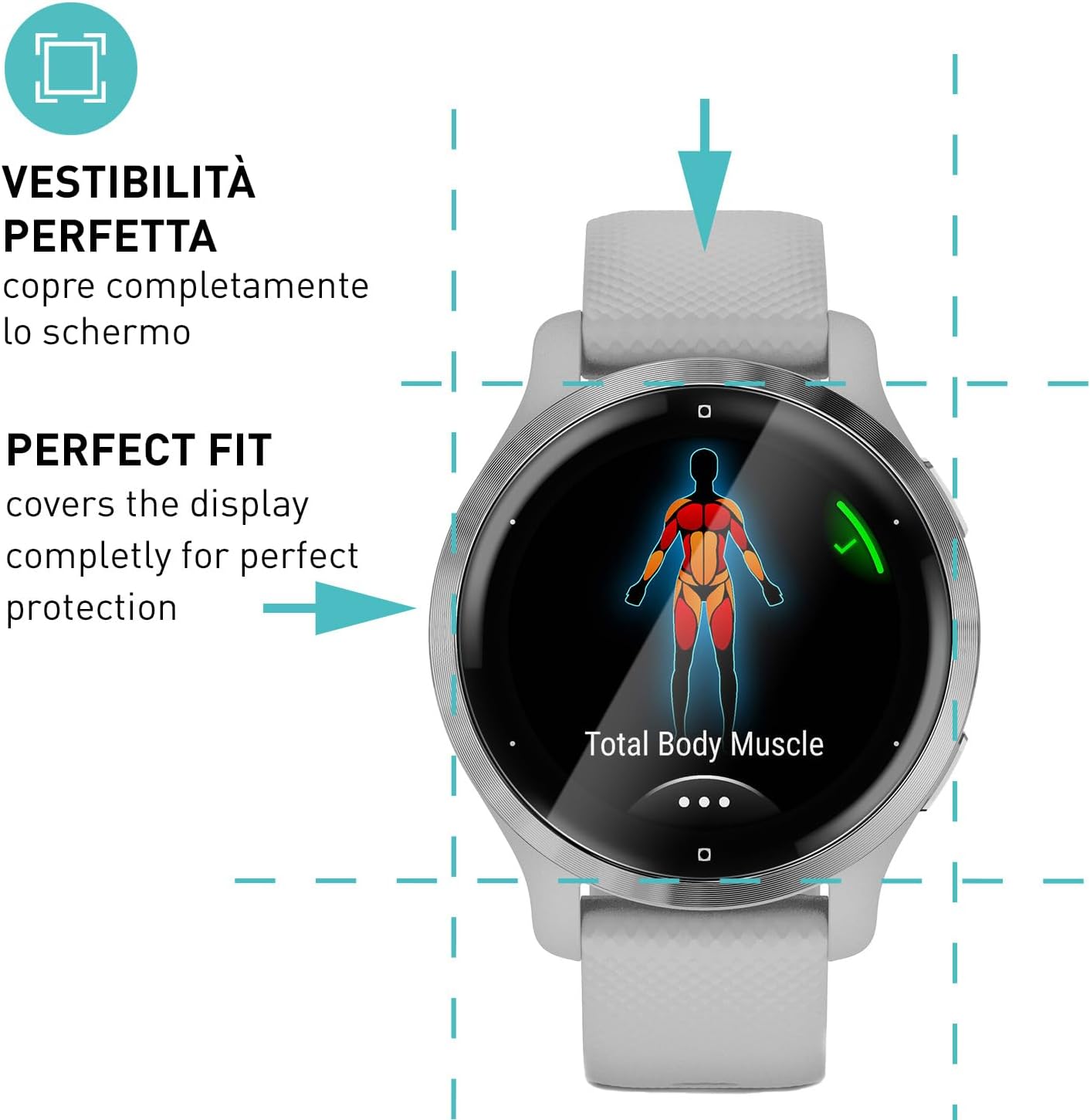Detalle de smartect Pellicola Protettiva TPU trasparente (3 pezzi) per Garmin Venu 2