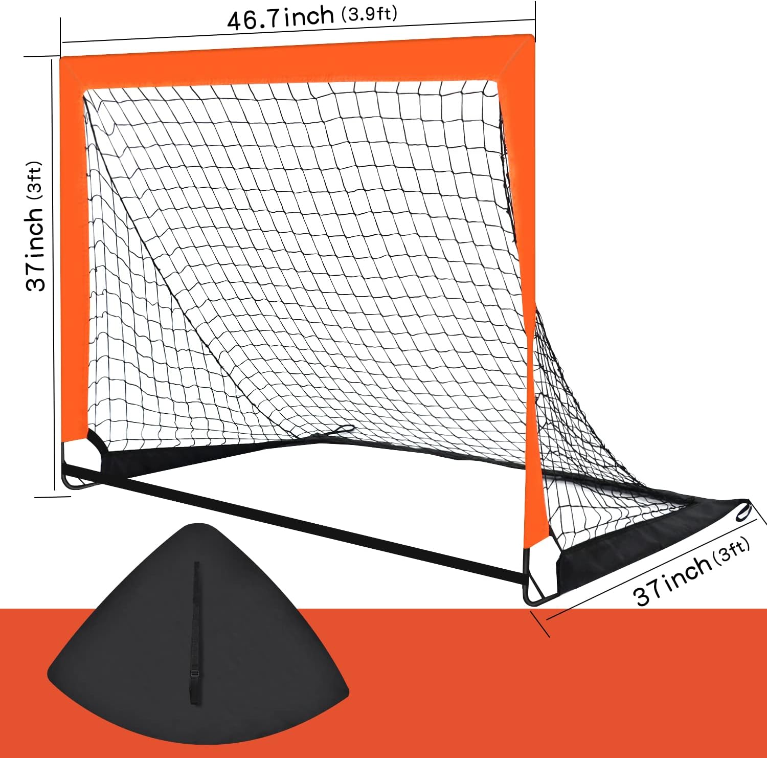 Thumbnail 1 de Theresduet 2-Pack Portable Kid Soccer Goals (4’ x 3’) with Storage Bags and Ground Spikes