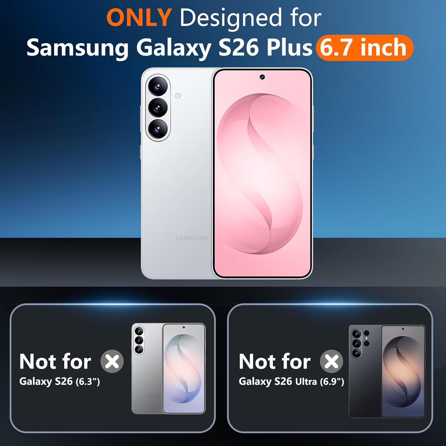 Thumbnail 1 de SPIDERCASE Heavy-Duty Case for Samsung Galaxy S26 Plus (Light Pink) — 2-Pack with Tempered Glass Screen Protector and Camera Lens Protector