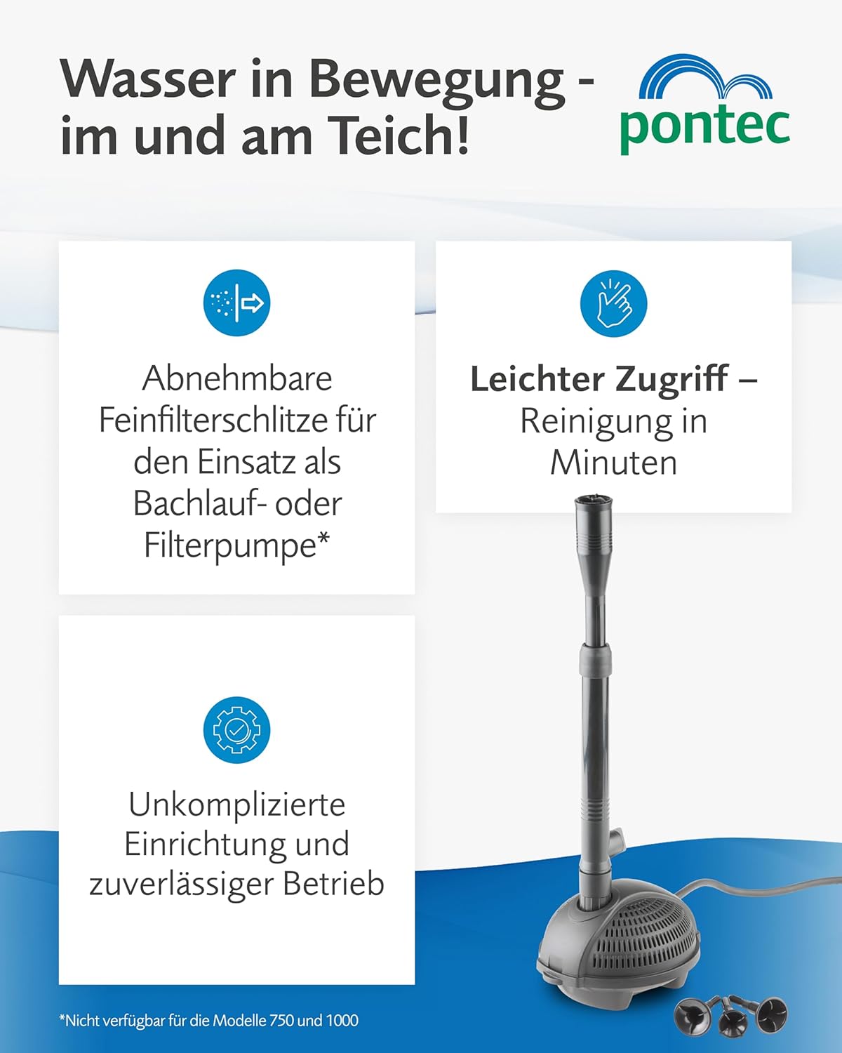 Thumbnail 6 de Pontec PondoVario 1000 Teichpumpe – Wasserspiel 🎛