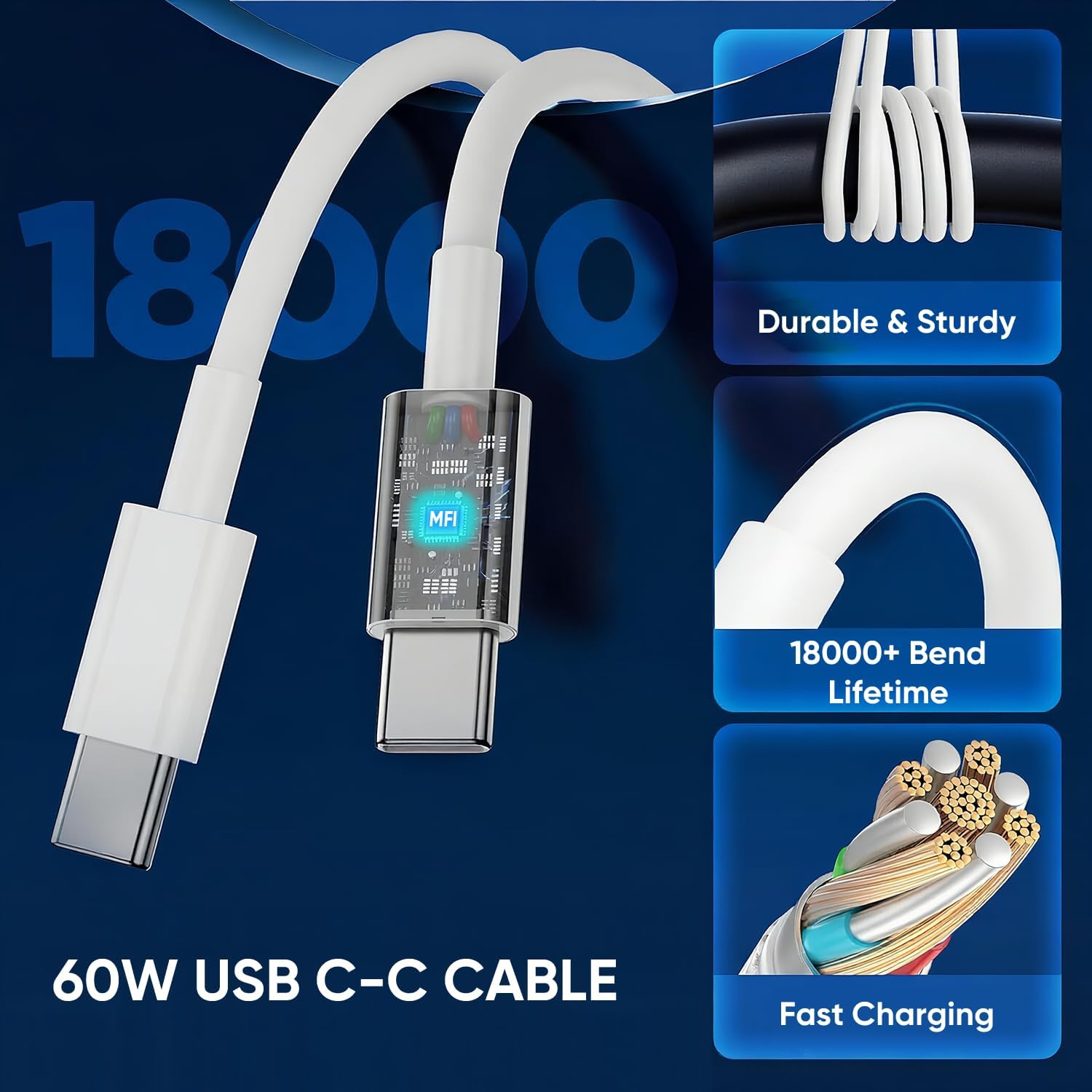 Thumbnail 2 de iPhone 17 Fast Charging USB‑C Cable 6ft + 10ft