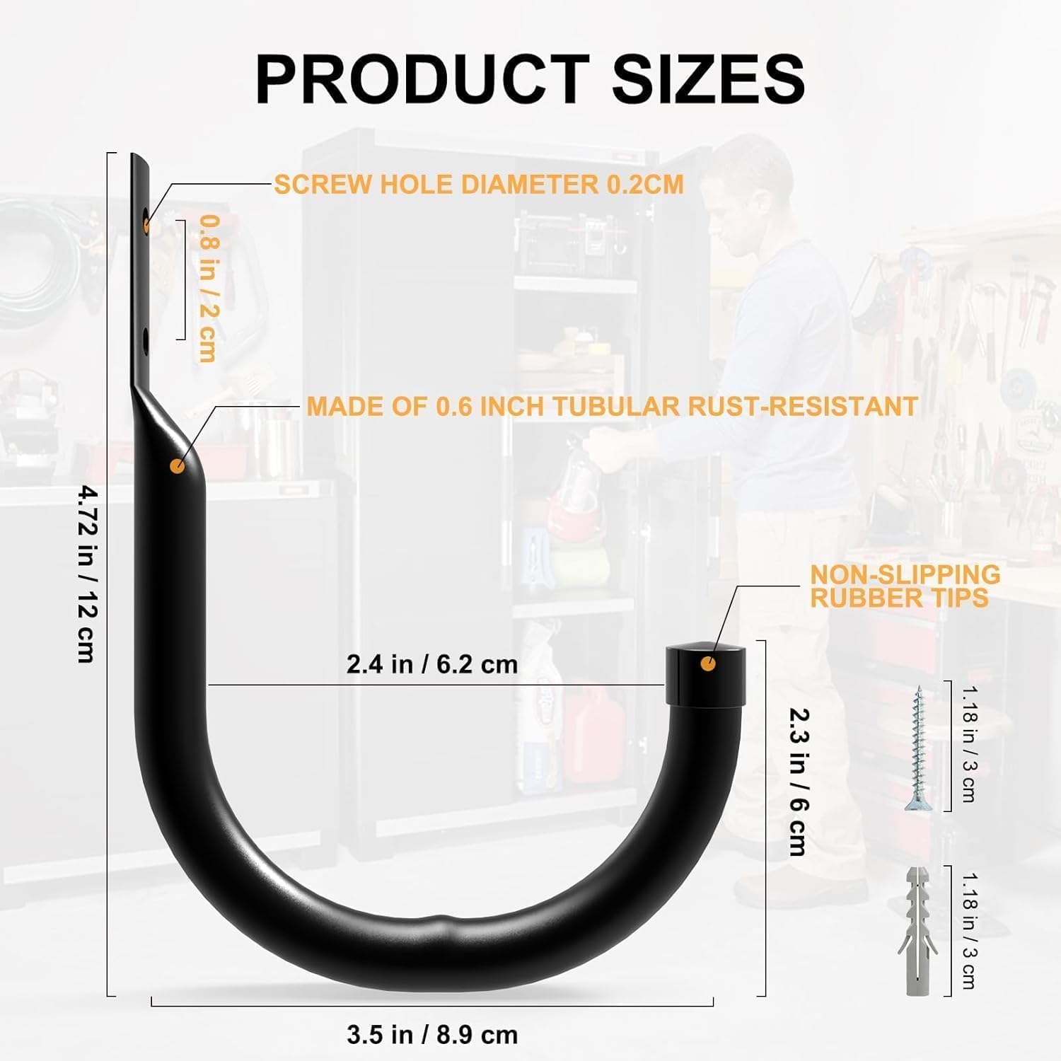 Detalle 2 de Kitmiido Heavy Duty Ladder Hooks (9-piece set) for garage wall storage