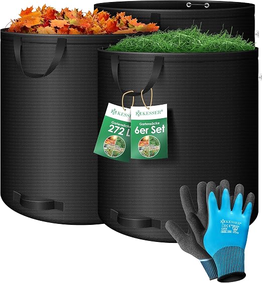 Detalle de KESSER® Sacos de jardín 272 l con guantes y asas 🍃