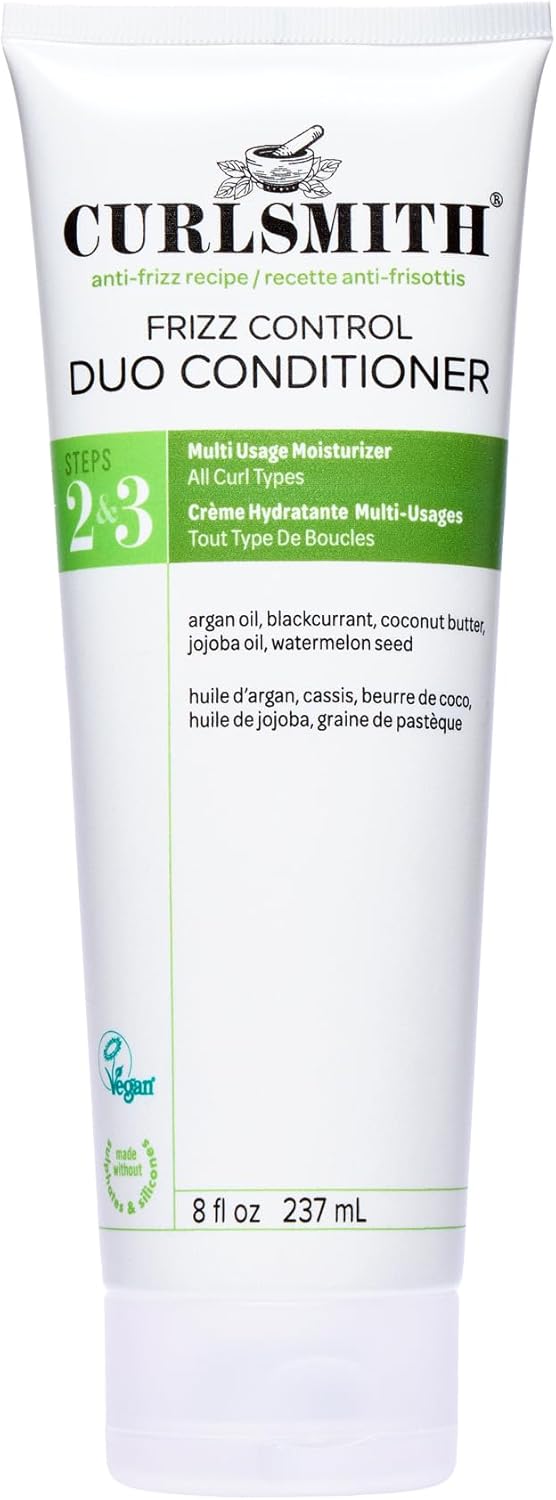 Detalle de Curlsmith Frizz Control Duo Conditioner (12 oz) – Après-shampoing hydratant anti-frisottis pour boucles