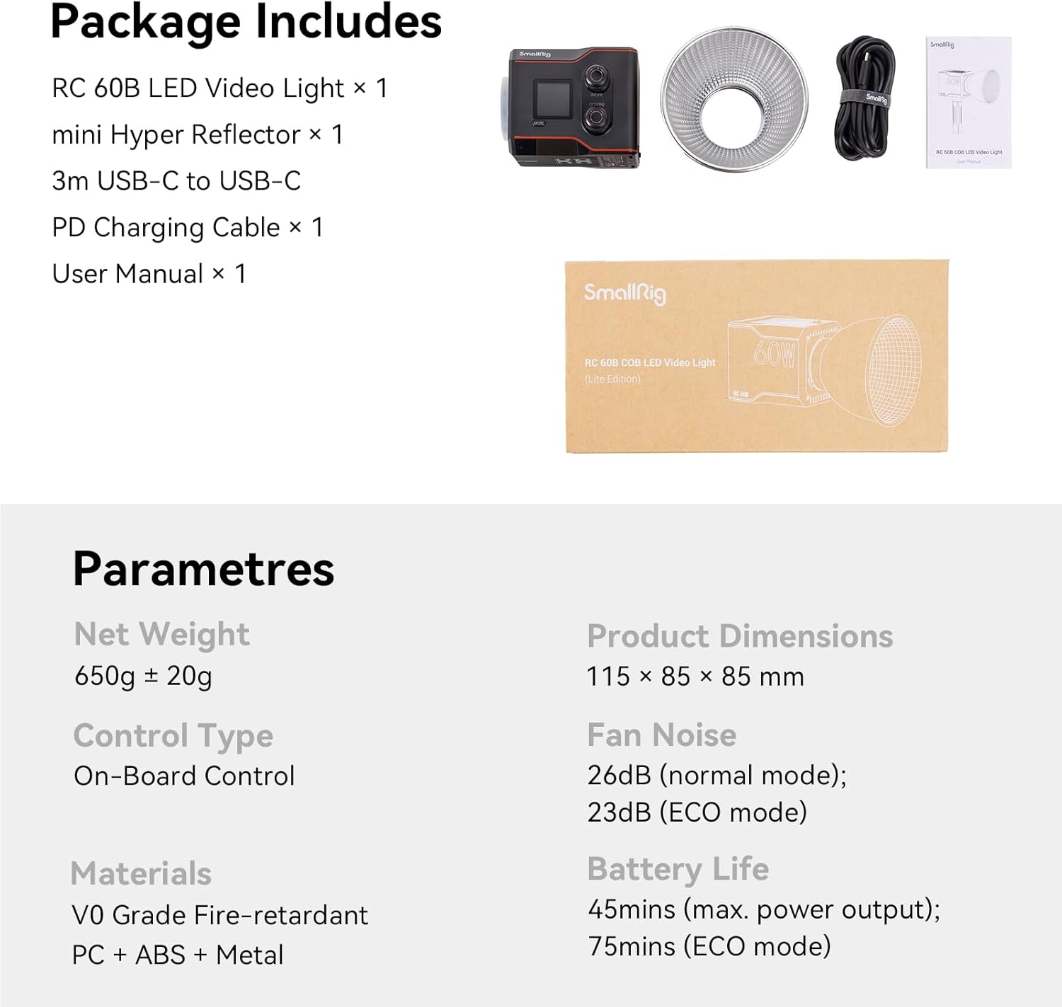 Thumbnail 5 de SMALLRIG RC 60B COB Video Light 3400mAh