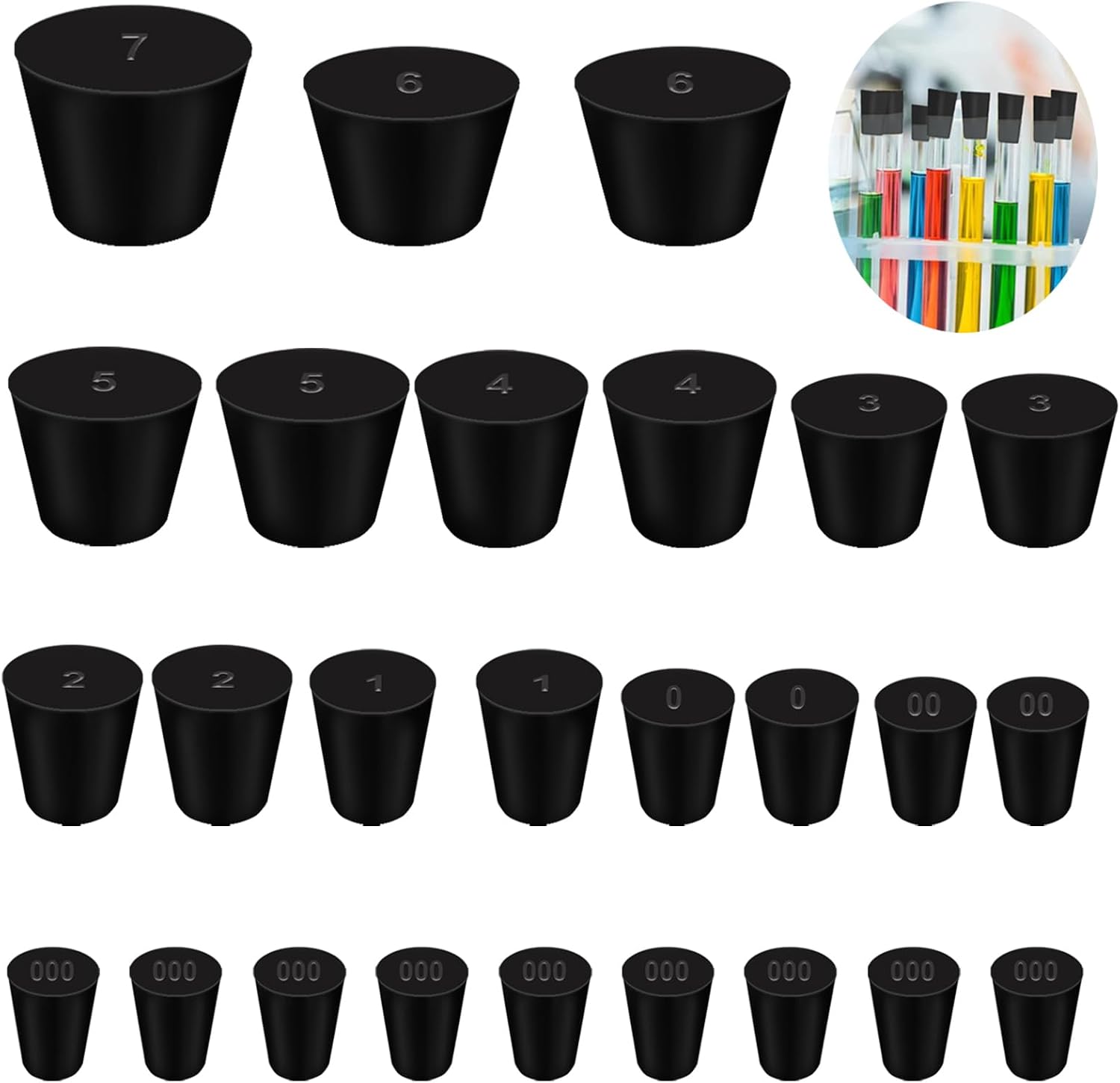 Detalle de Tnisesm Rubber Stoppers, 10 Sizes