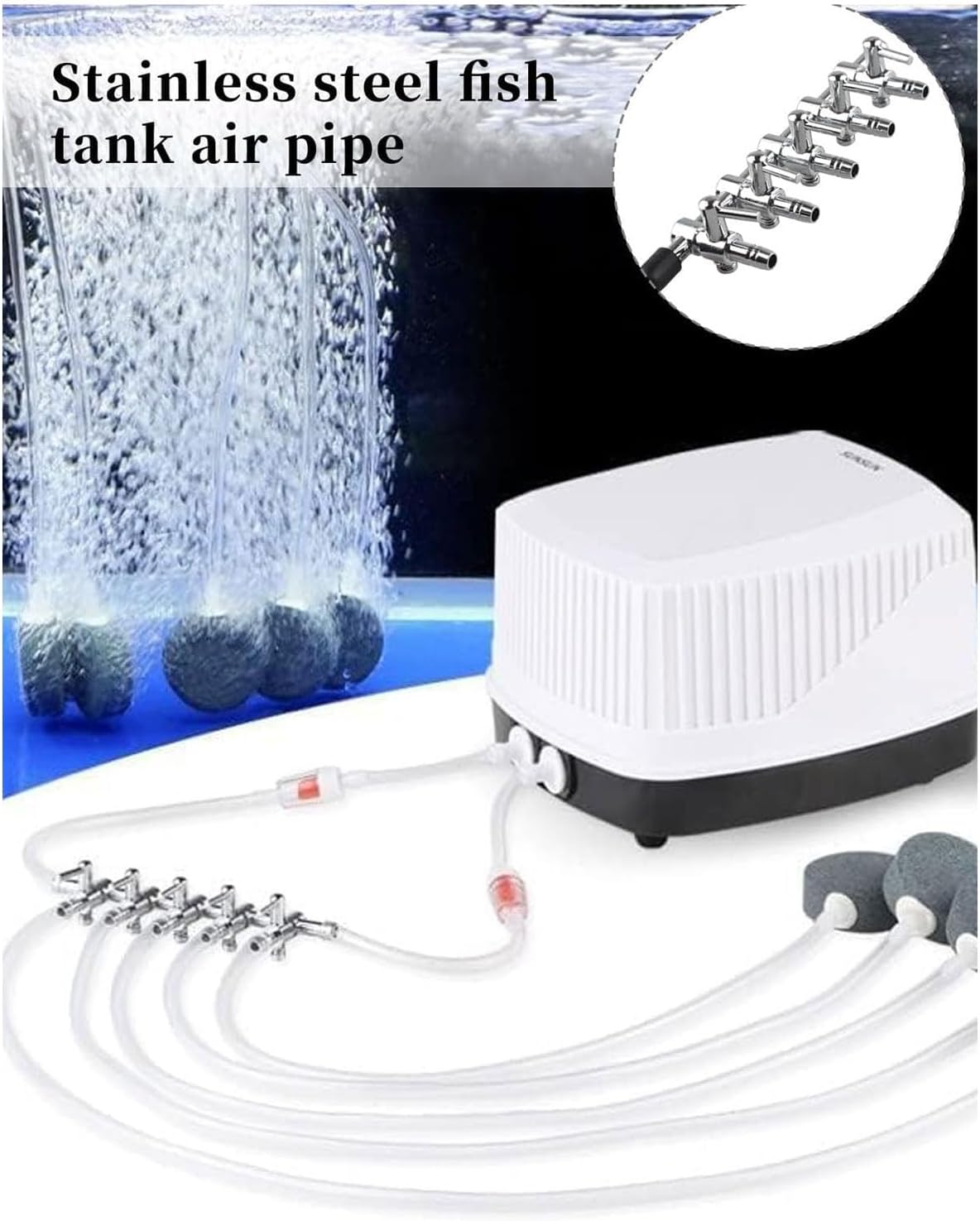 Detalle de MaoNativey 5‑Way Aquarium Control Valve for Robust Aeration