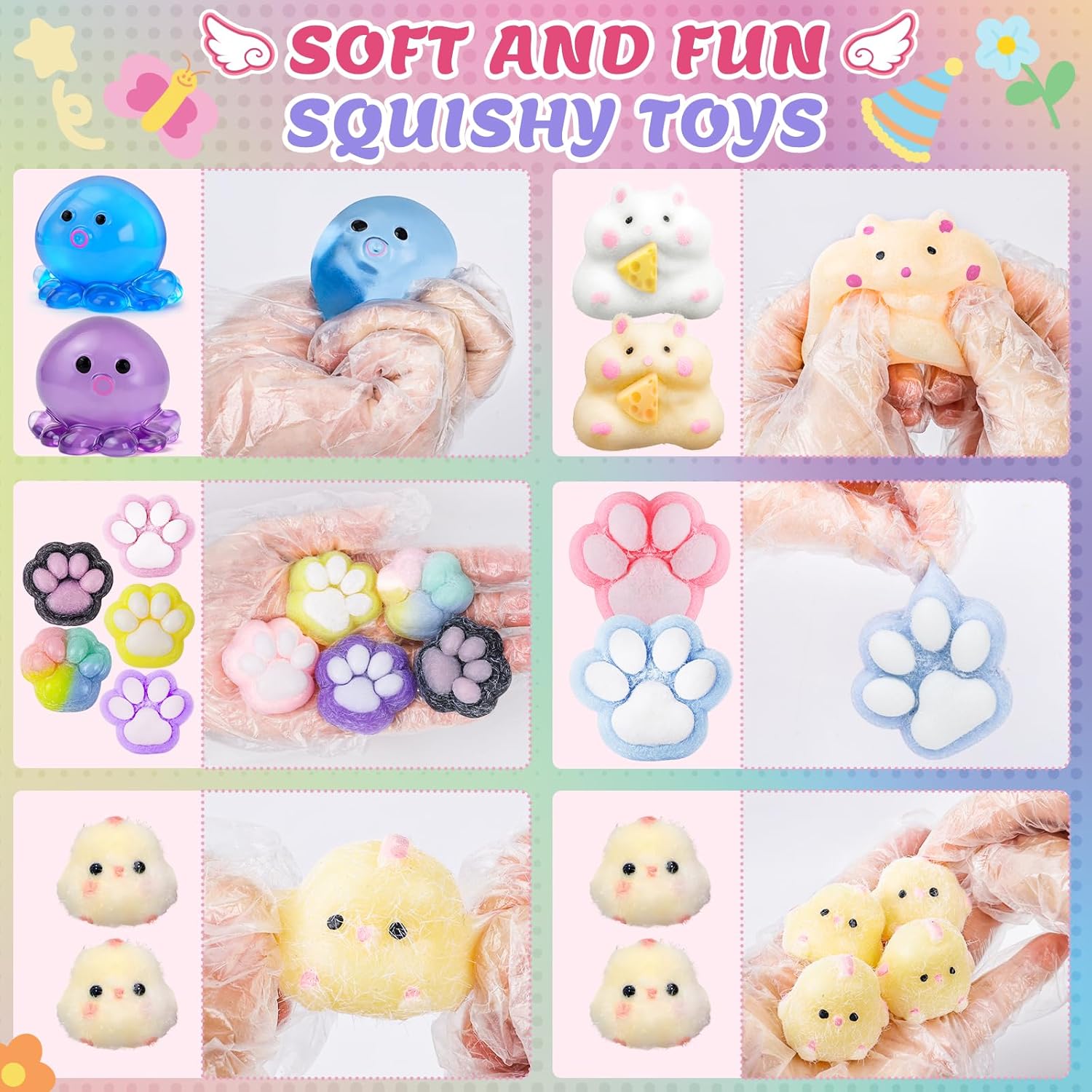 Detalle de 20Pcs Taba Squishy Pack Fidget Toys — Sensory Set for Kids and Classroom Use