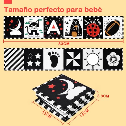 Thumbnail 6 de URMYWO Libro Bebé Blanco y Negro – Tummy Time Montessori