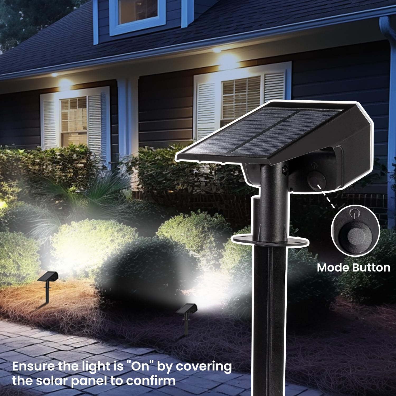 Detalle 2 de SyncGlow 10578 Solar Spot Lights, Cool White, 6-Pack, 3 Brightness Modes