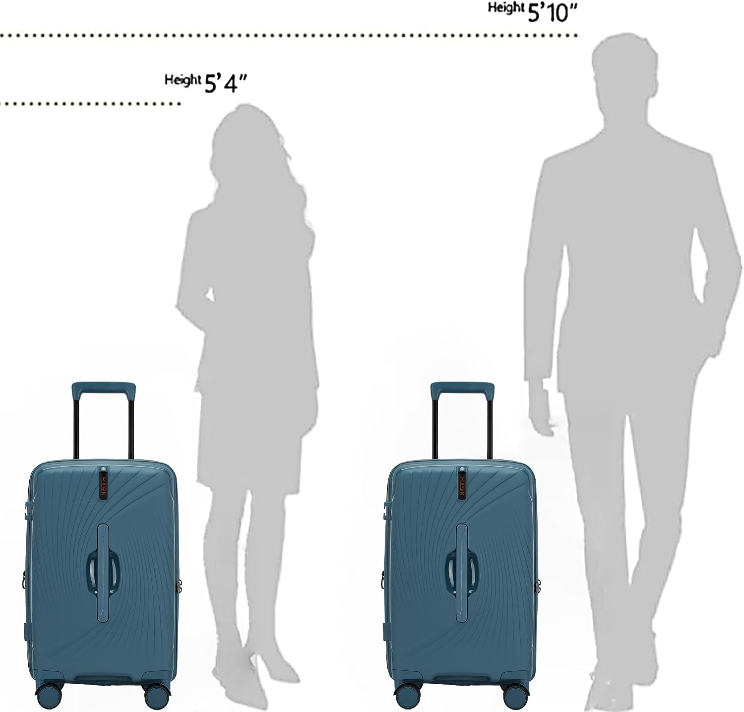 Thumbnail 4 de Hulsin 20-Inch Expandable Carry-On Luggage (White): Lightweight Hardside Spinner with TSA Lock