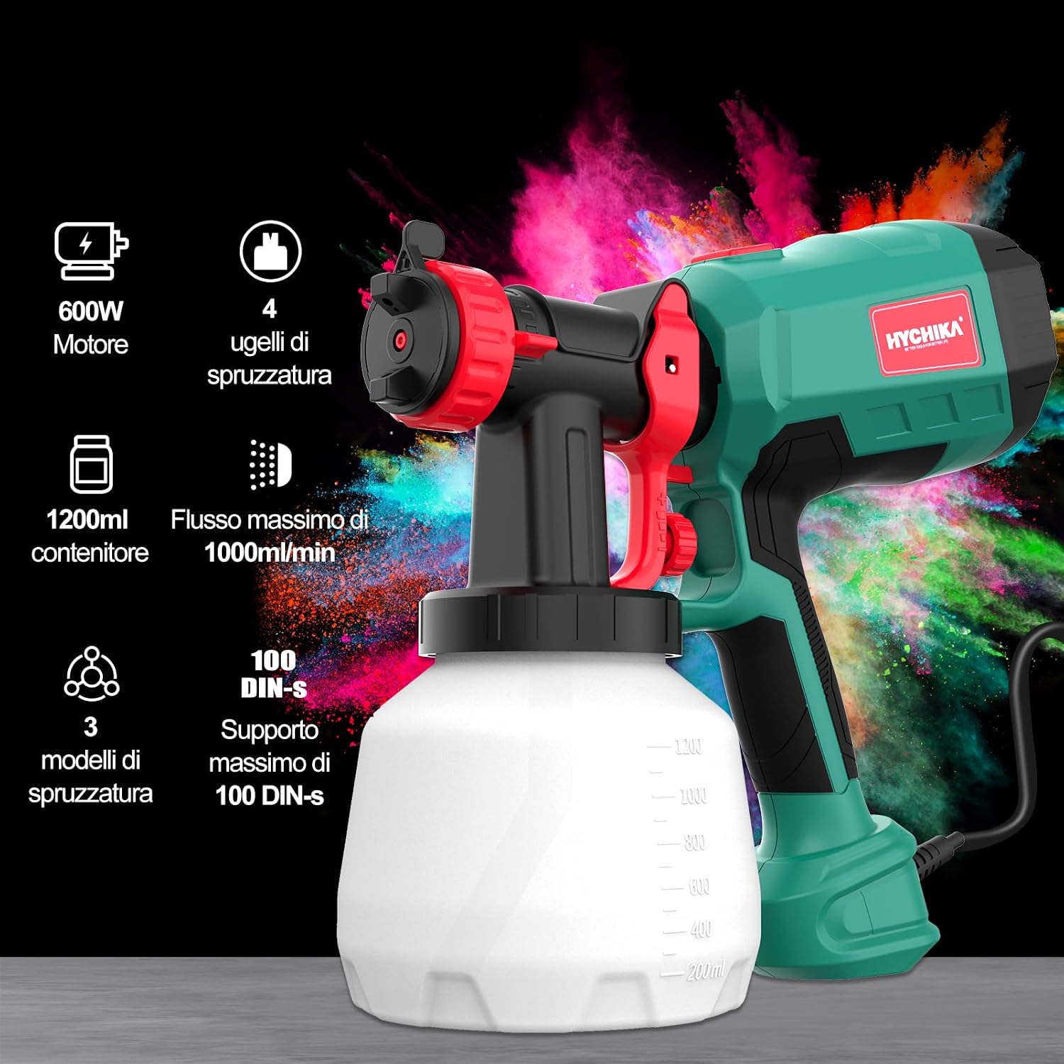 Detalle 1 de HYCHIKA pistola a spruzzo 600W HVLP