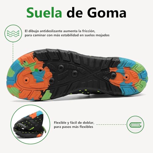 Detalle 2 de SAGUARO Unisex Zapatos de Agua Antideslizante Secado Rápido para Playa y Natación – Grafite 41