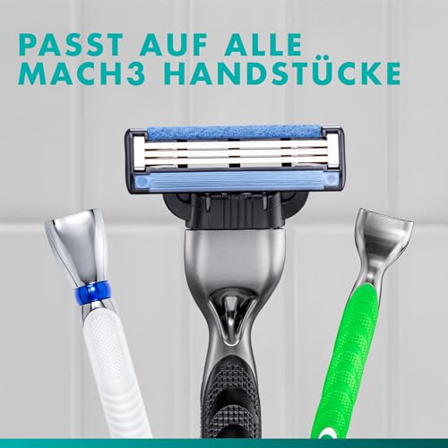 Detalle de Gillette Mach3 Rasierklingen Herren – 28 Original Klingen, Blau