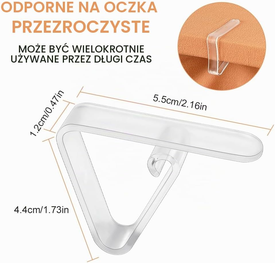 Detalle 2 de AUAUY M1-3585524 – przezroczyste klipsy do obrusów, 27 sztuk, ABS
