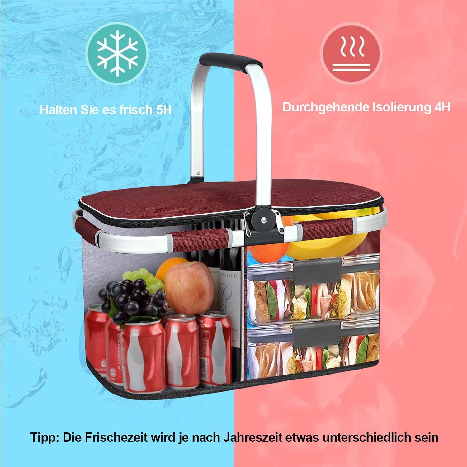 Thumbnail 4 de LIQINGG 35L Kühltasche Einkaufskorb