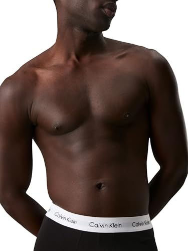 Detalle de Calvin Klein Boxers Longs Lot de 3 – Homme Boxer Brief Stretch, Noir, Taille M