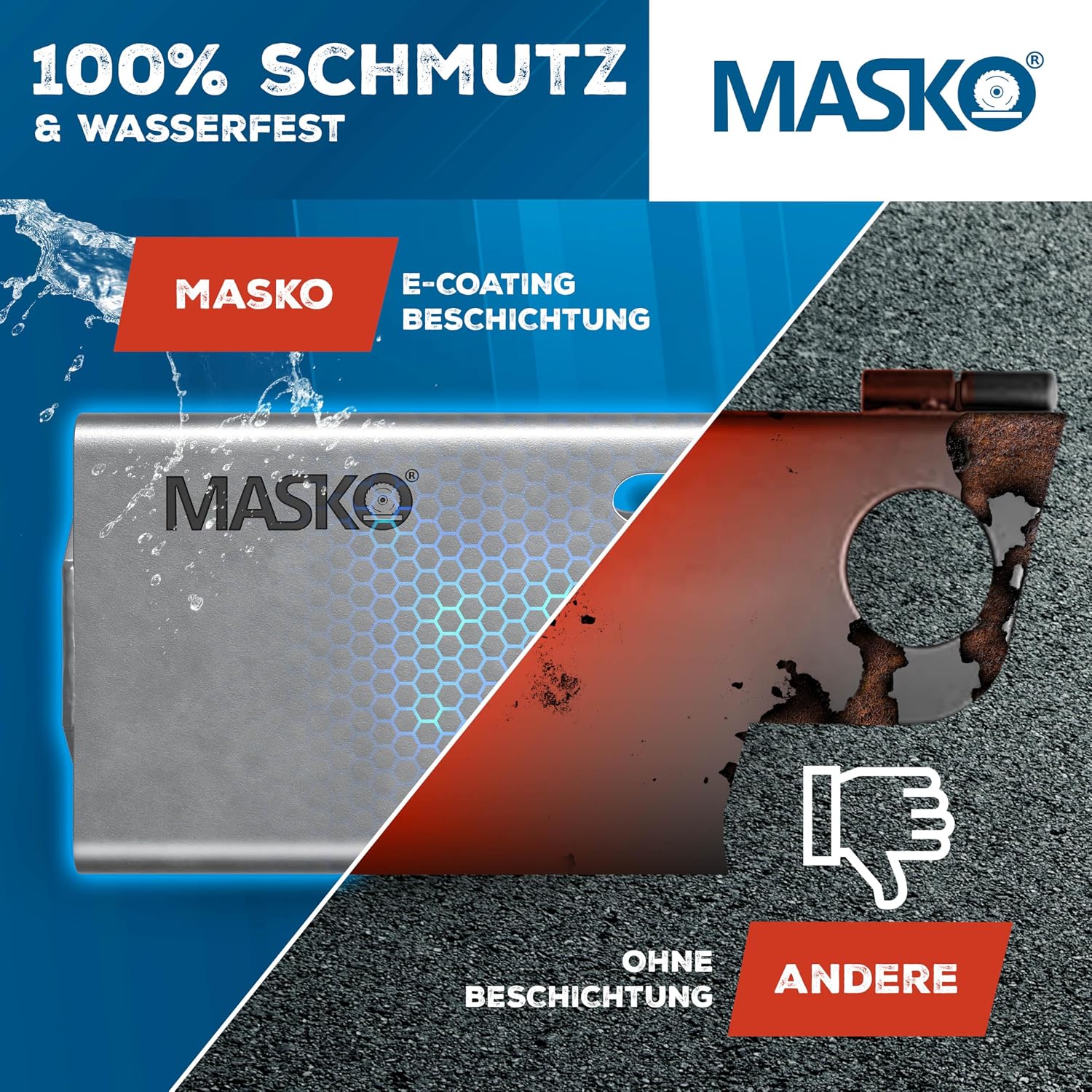 Detalle 1 de MASKO® Anhängerschloss mit Stecksystem für angekoppelte & abgekuppelte Anhänger (Rundbügel-Schloss, Schlüssel, Schutzkappe) – Silber