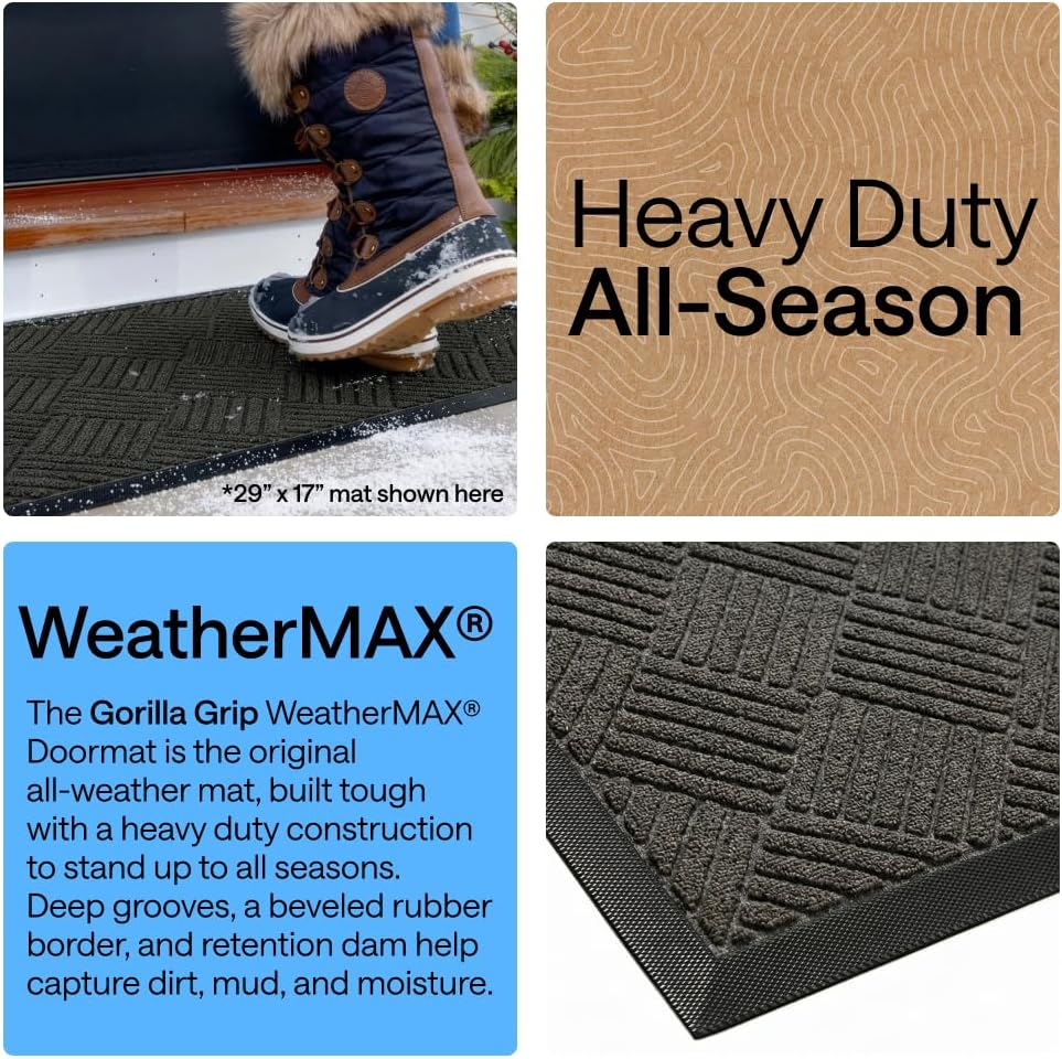 Thumbnail 2 de Gorilla Grip WeatherMax Doormat 17x29 🏠