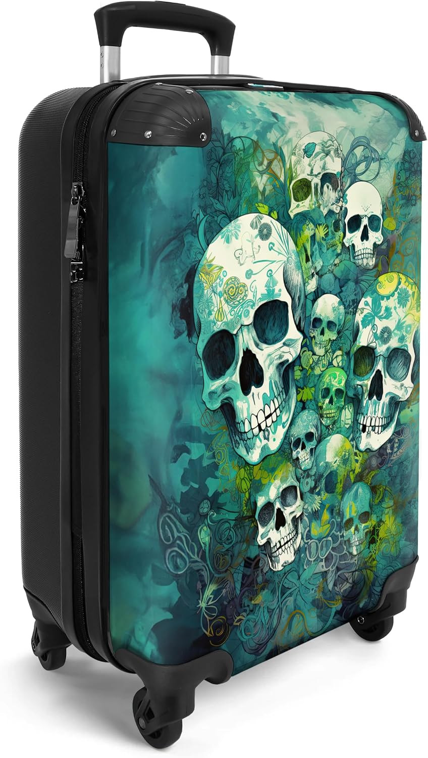 Thumbnail 1 de NoBoringSuitcases.com® Maleta de Cabina Cruz Flor Turquesa ✈