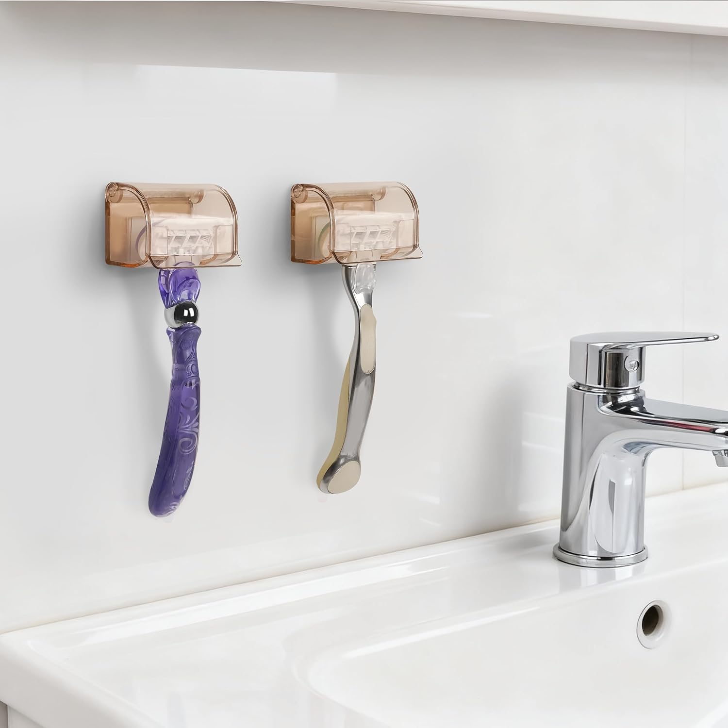 Detalle de LUWOO 2 Pack Razor Holder with Cover for Shower Wall