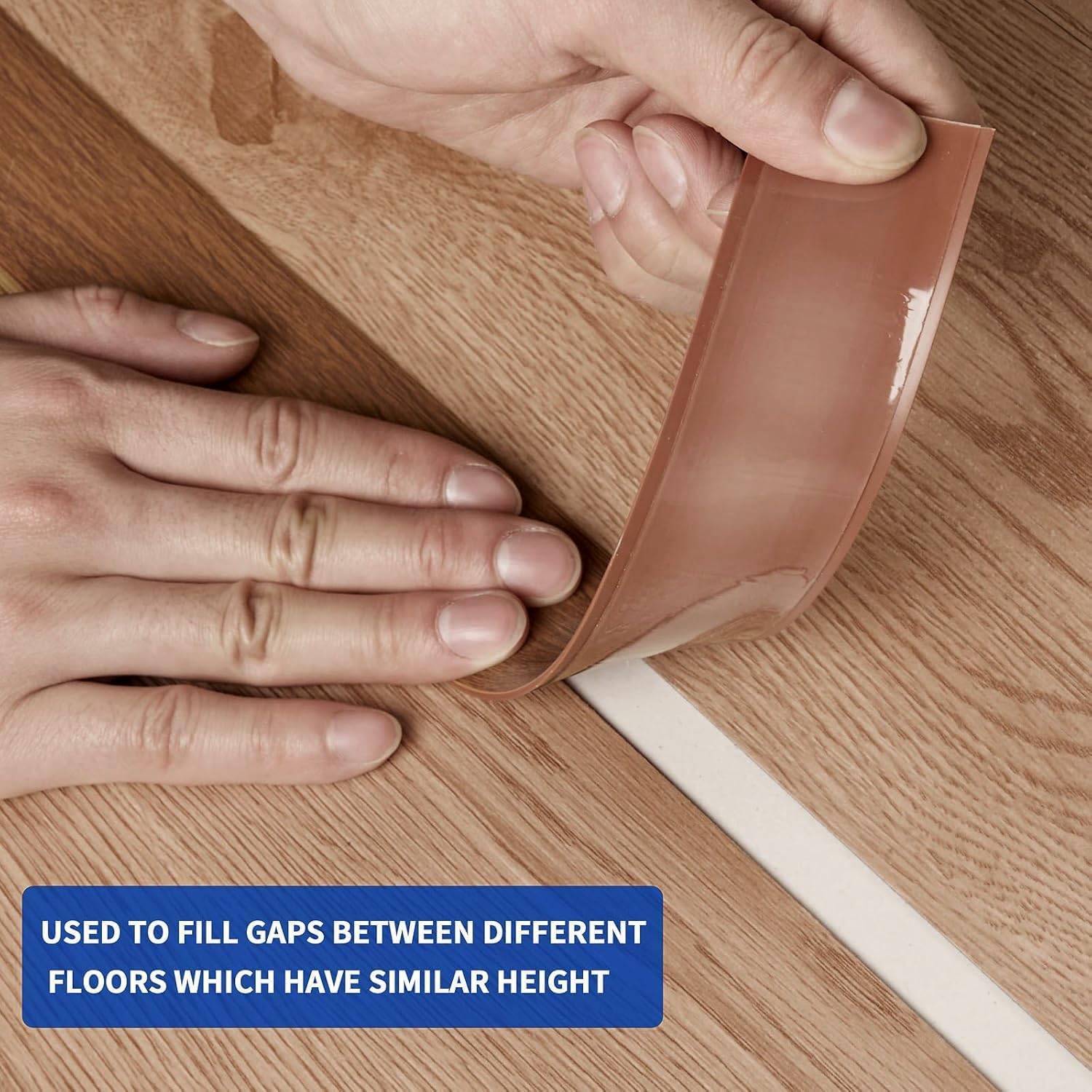 Detalle de 10M PVC Floor Transition Strip Laminate Floor Cover Strips with Self-Adhesive Backing (4cm, Brown Teak Grain)