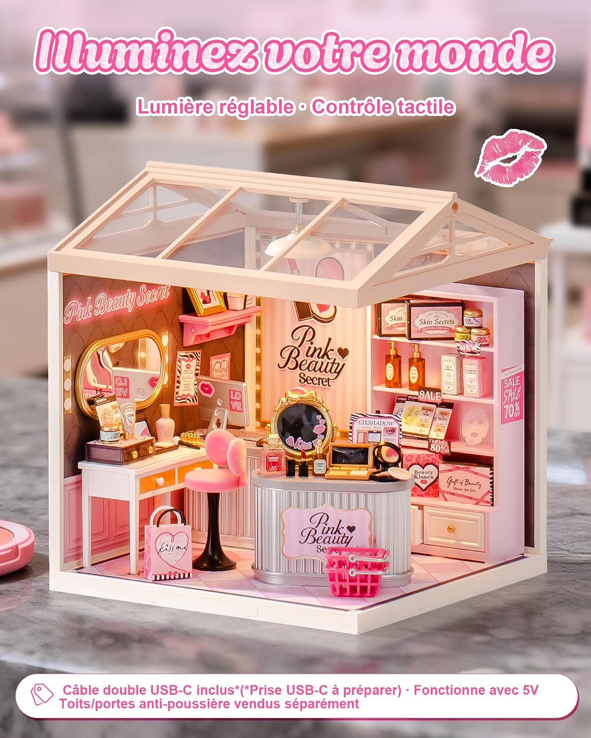 Thumbnail 6 de Rolife Super Creator Pink Beauty Store — Kit de Maison Miniature à Monter sans Colle