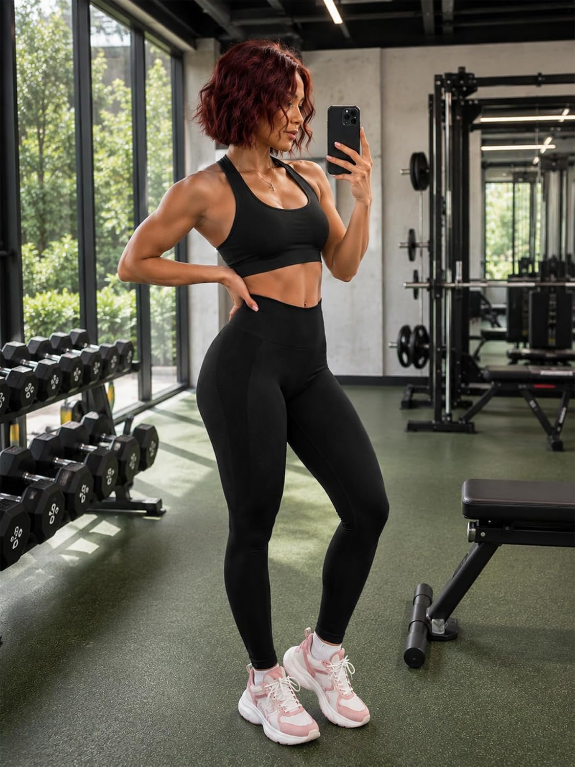 Thumbnail 2 de YEOREO Amplify Seamless Scrunch Leggings for Women (High-Waisted Gym & Workout)