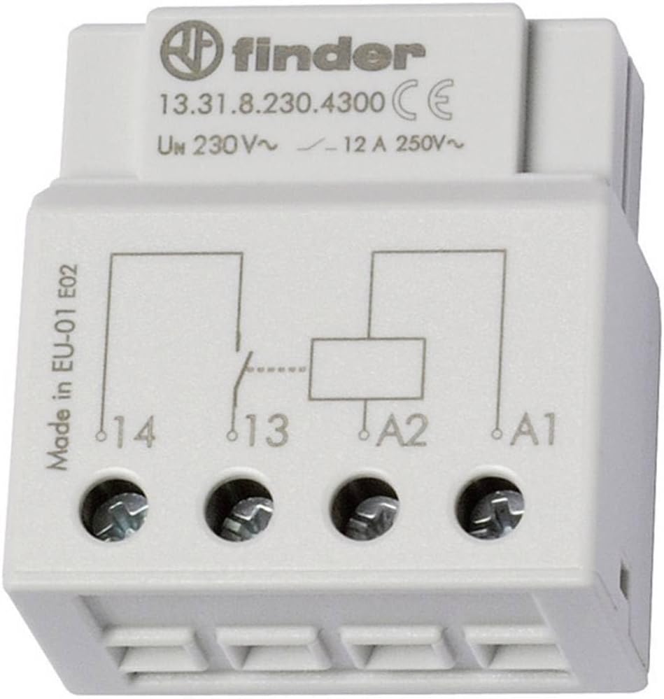 Finder 133182304300PAS – Relais à encastrer dans boîte, 1 NO, 230 Vac, 12 A (sous 250 Vac)