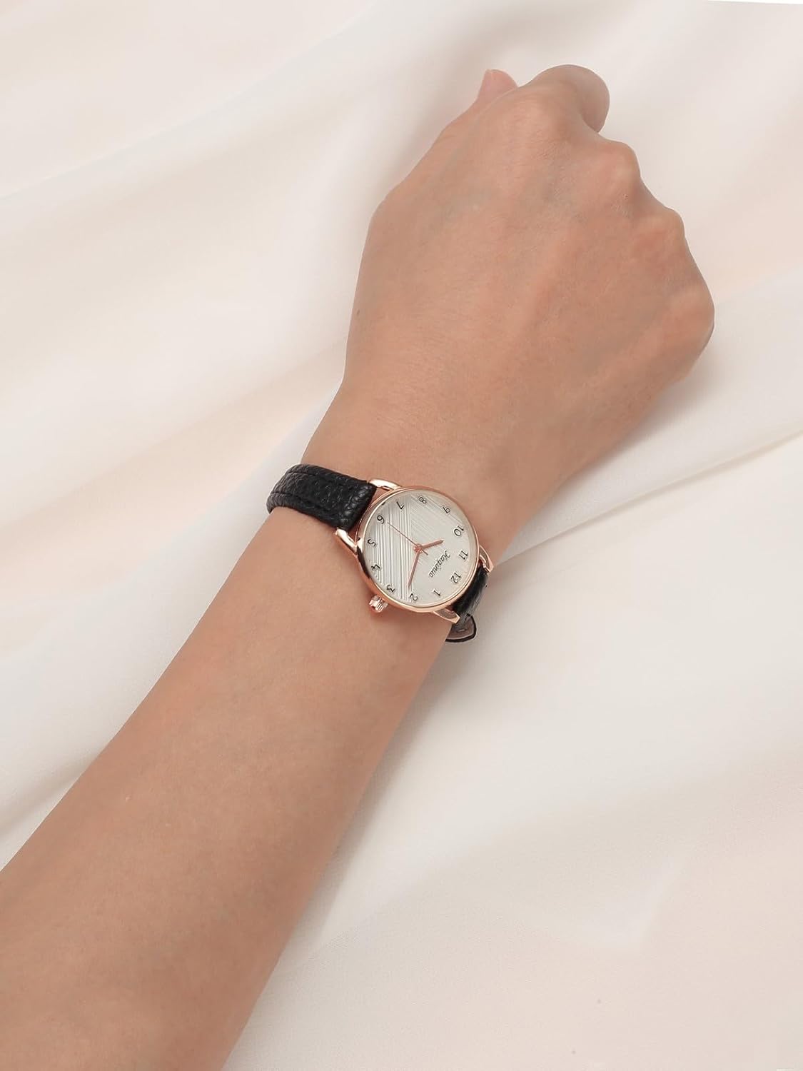 Thumbnail 5 de JSDDE Damen-Armbanduhr mit Lederarmband Retro – analoge Quarzuhr mit arabischen Ziffern