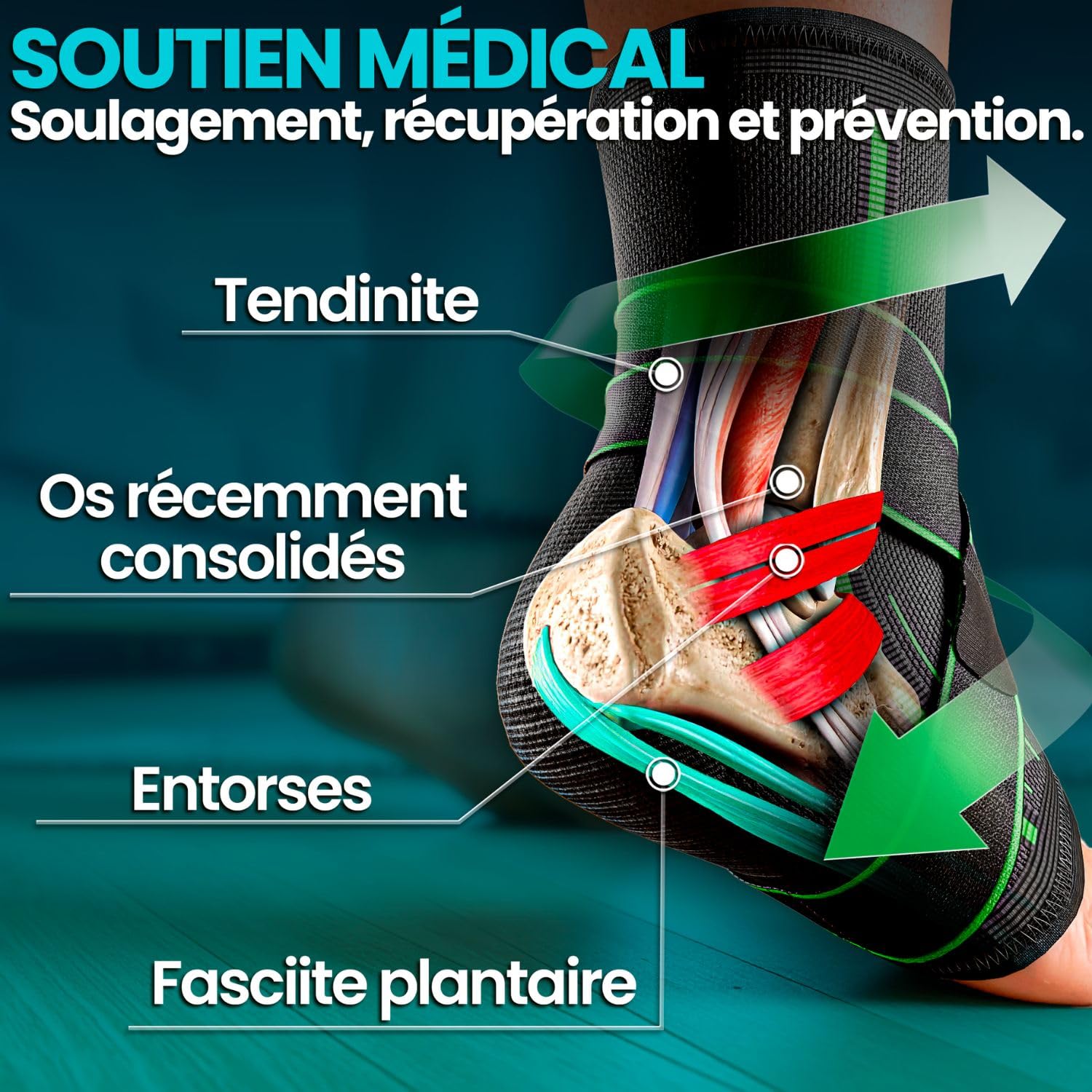 Thumbnail 1 de NativoDex chevillère renforcée pour entorse – maintien et stabilisation de la cheville, ajustable pour les deux pieds