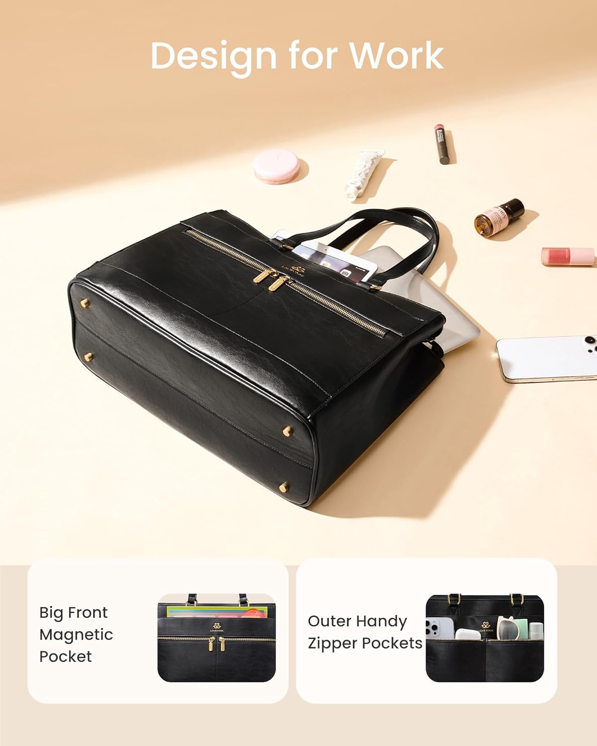 Thumbnail 2 de LOVEVOOK Laptop Handbags for Women: 15.6 Inch Large Tote for Work, School and Travel