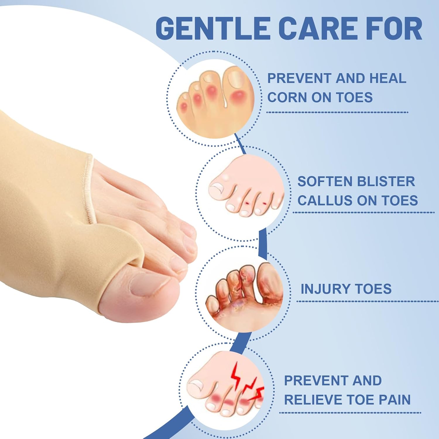 Detalle de Calzini correttivi per alluce valgo Beige 👣
