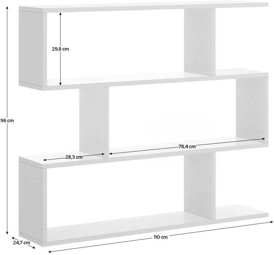 Detalle de Dmora Libreria Design 3 scaffali bifacciale Rovere, 110 x 97 x 25 cm