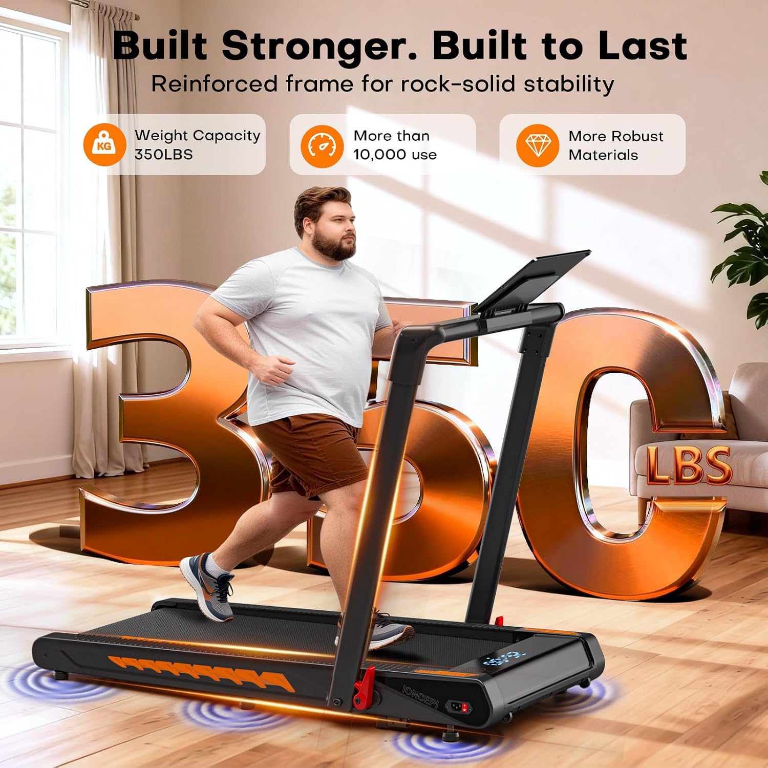 Detalle 1 de KALWOL 6-in-1 Foldable Treadmill with Speaker, App Compatibility and 10% Incline