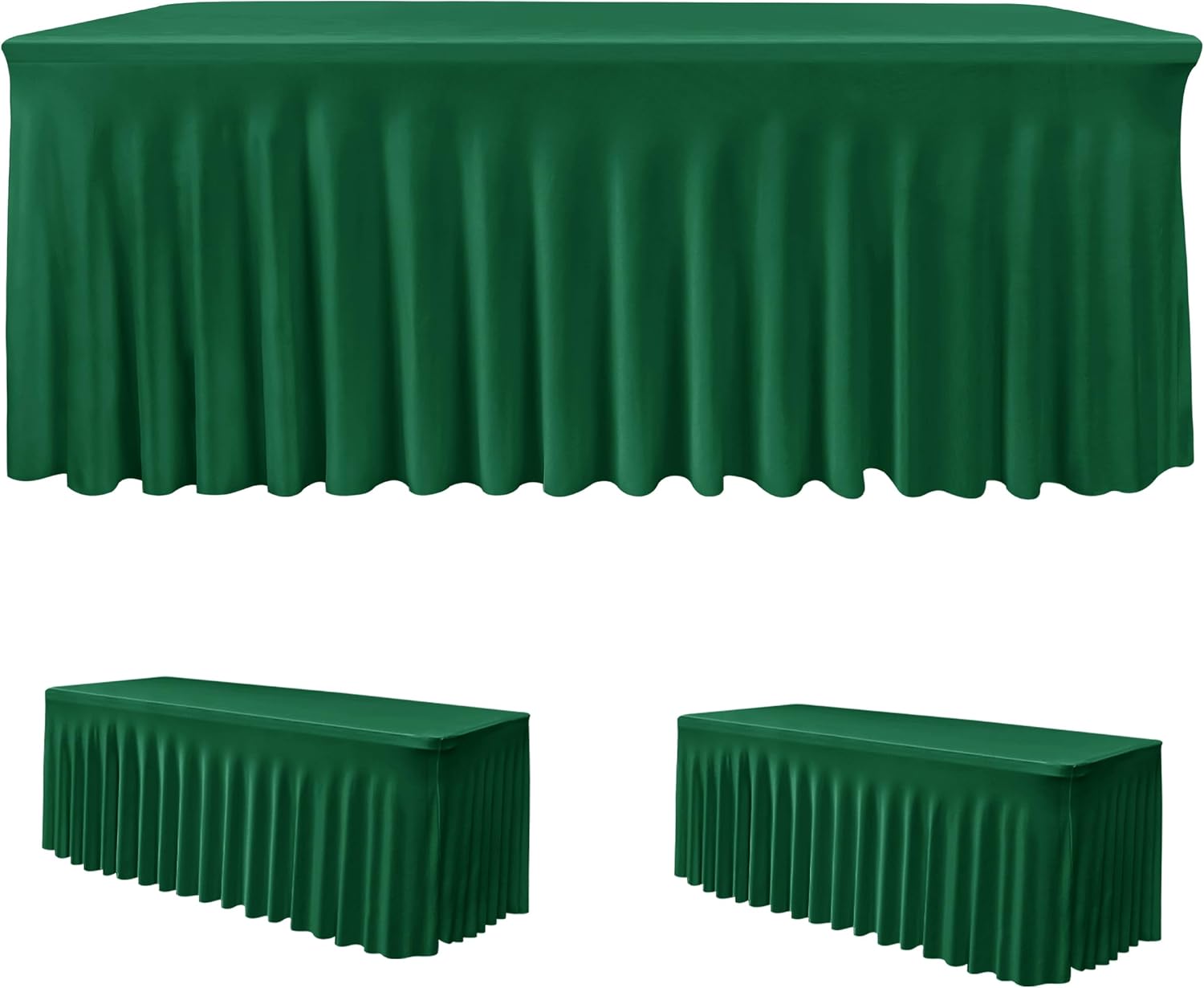 Thumbnail 6 de HolidayIdeas Red Spandex Table Skirt for 6 ft Tables 🎄