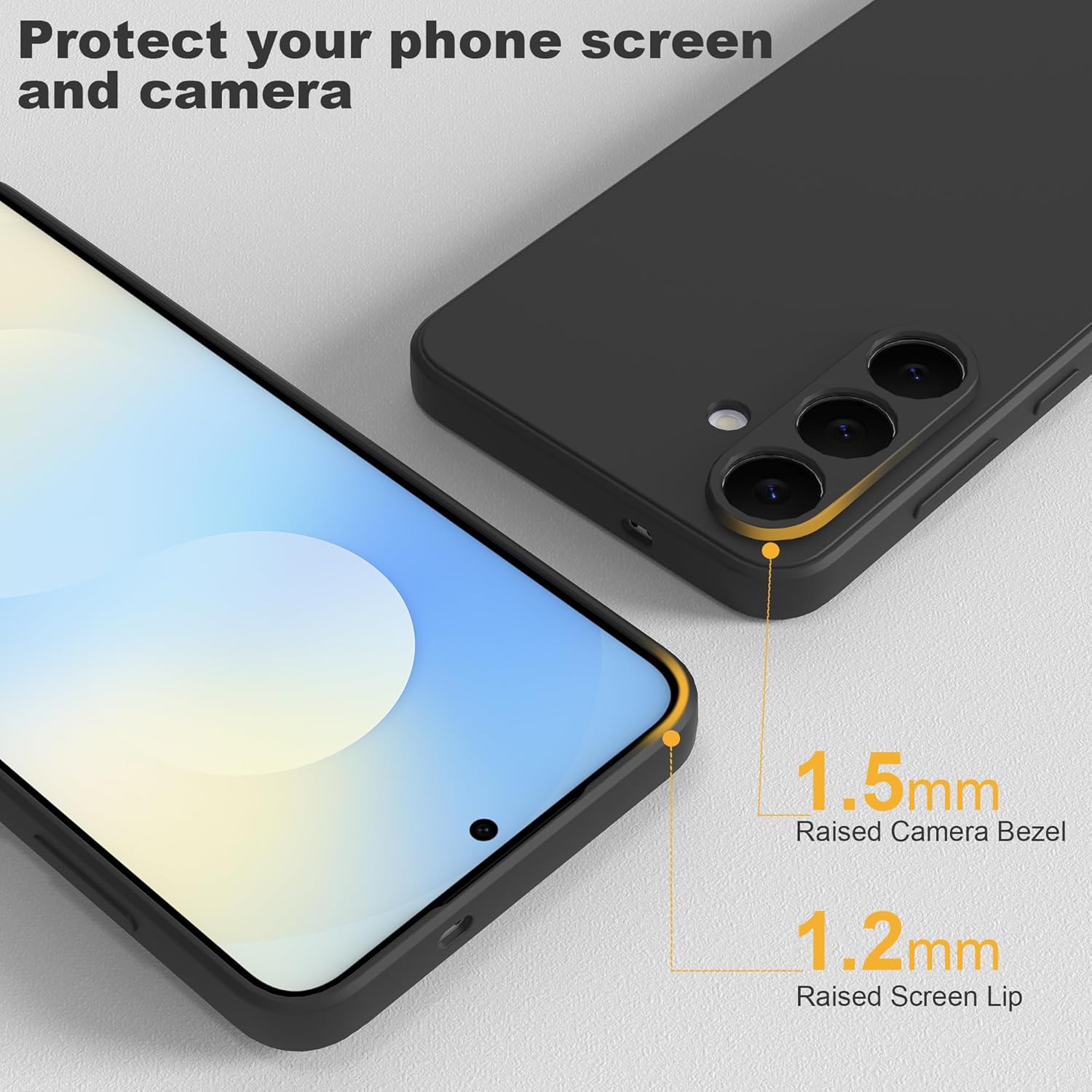 Thumbnail 4 de THIYUFUNS Hülle für Samsung Galaxy S25 FE 5G – Stoßfestes TPU Case mit 2 Schutzfolien, Schwarz