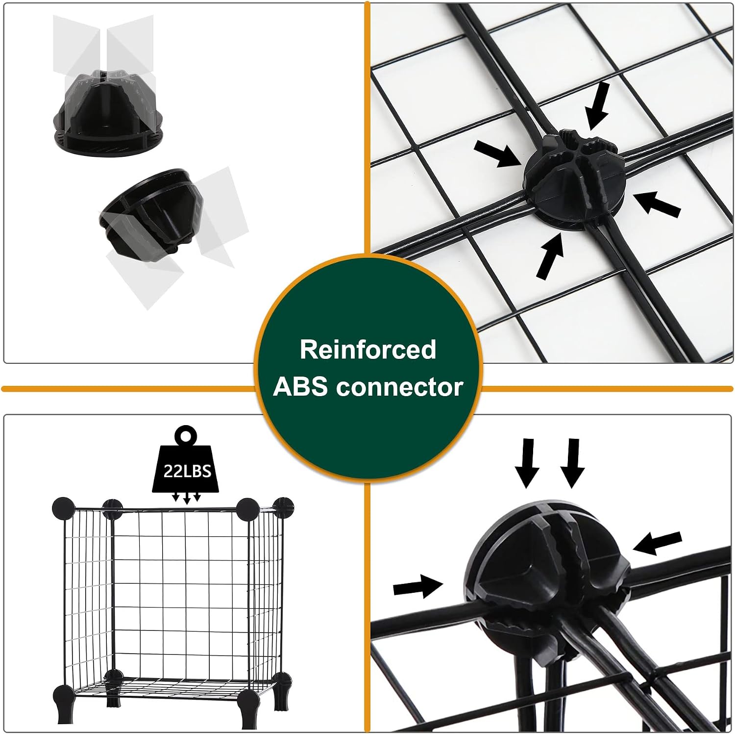 Thumbnail 6 de AWTATOS USCIH12BE 12-Cube Wire Storage Shelf, Stackable Black Metal