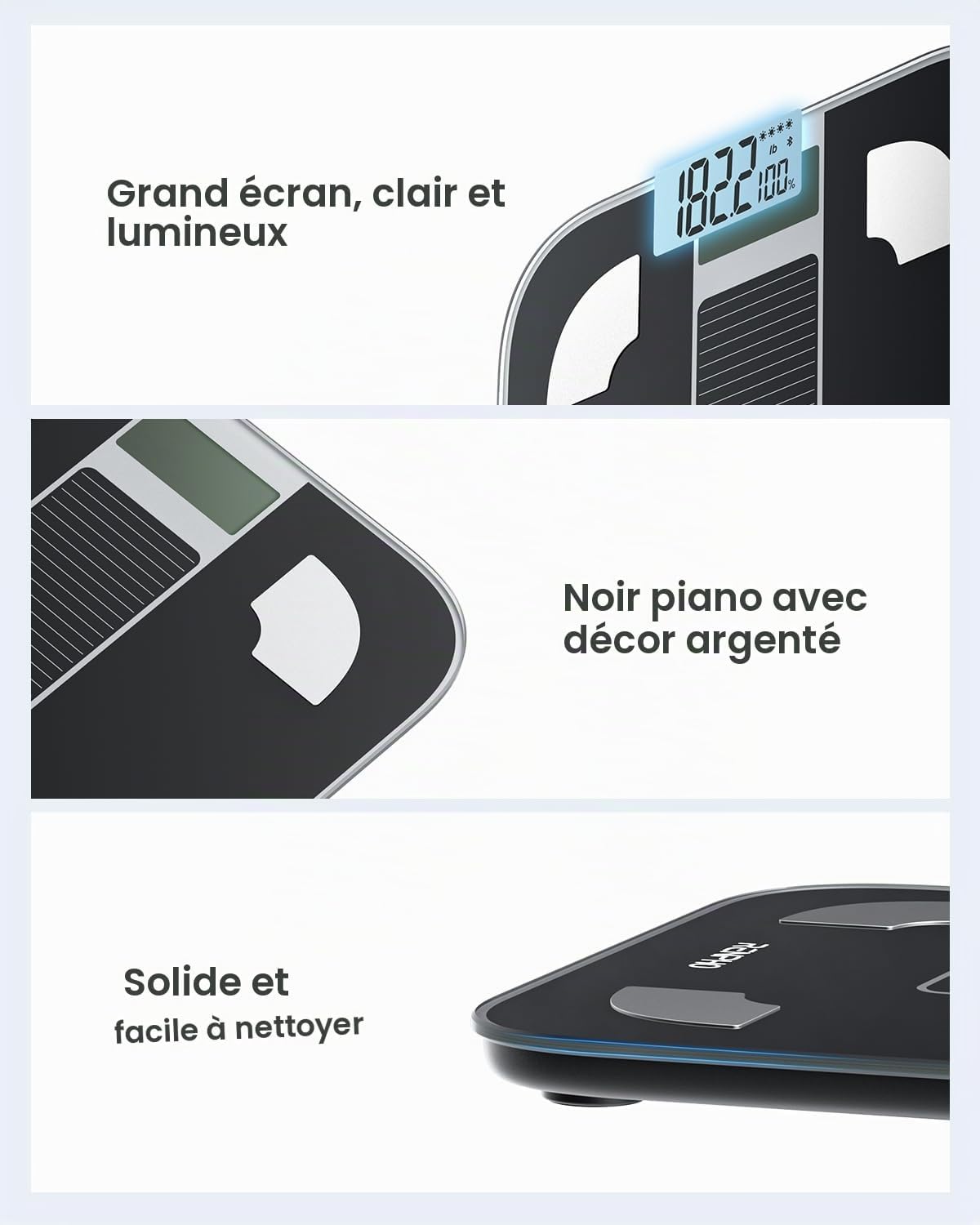 Thumbnail 6 de RENPHO Balance Pèse-Personne Solaire sans pile — Balance connectée avec app et 13 analyses corporelles