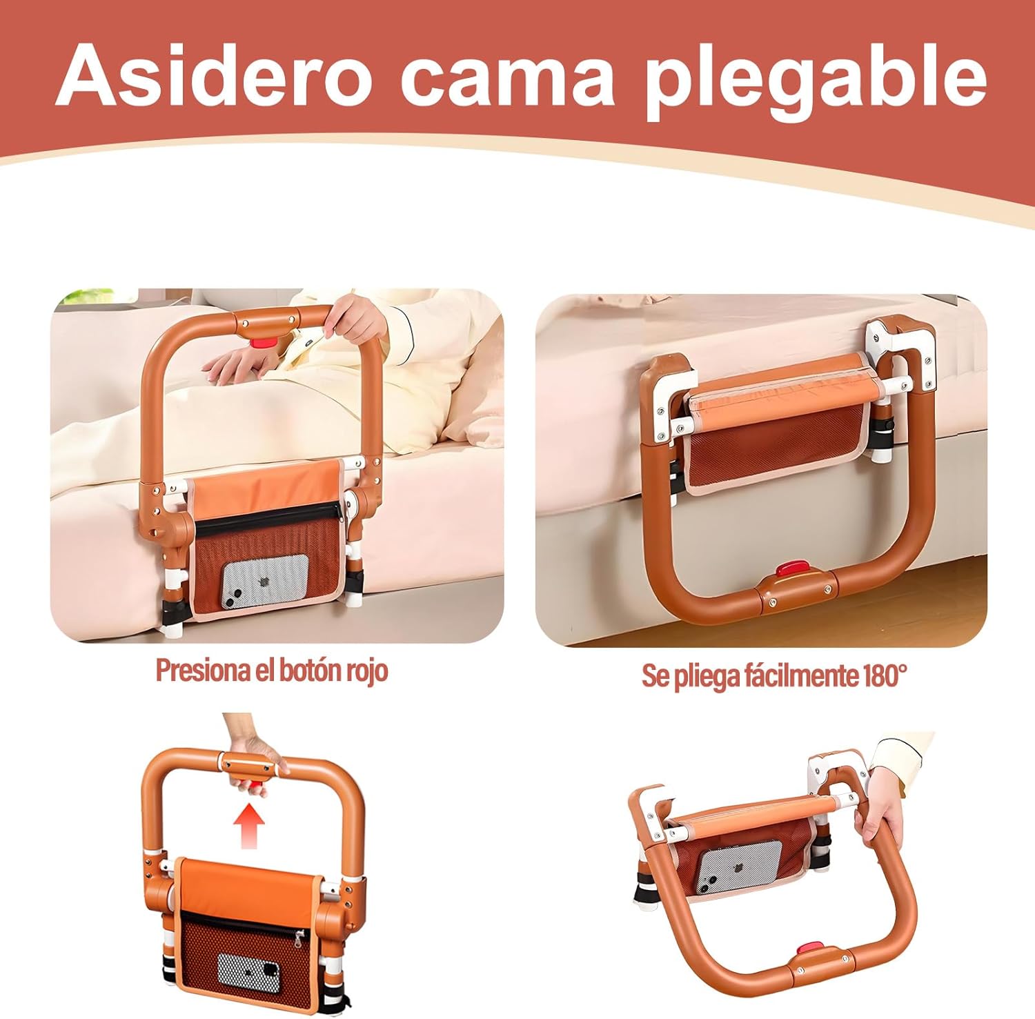 Thumbnail 2 de Barandilla cama adulto plegable Barandilla Cama 3 alturas seguridad