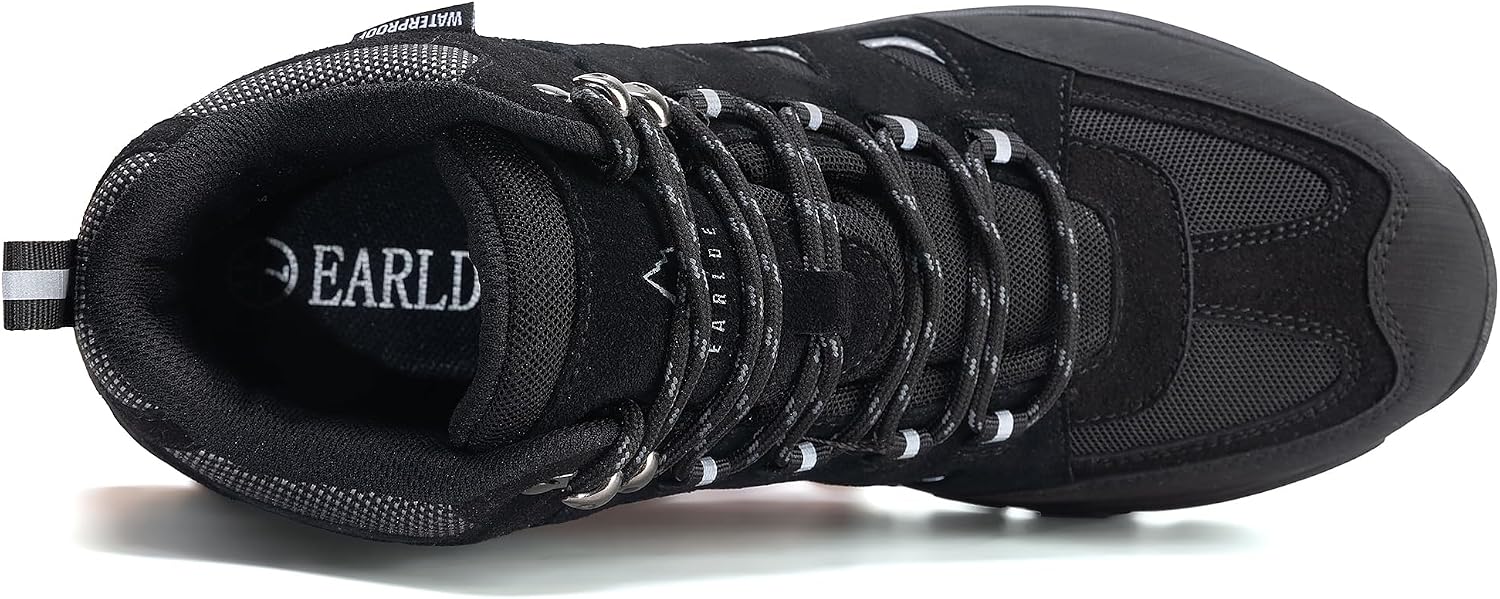 Detalle de EARLDE Herren Wanderschuhe Knöchelhoch – Wasserdichte Trekkingstiefel für Outdoor-Abenteuer